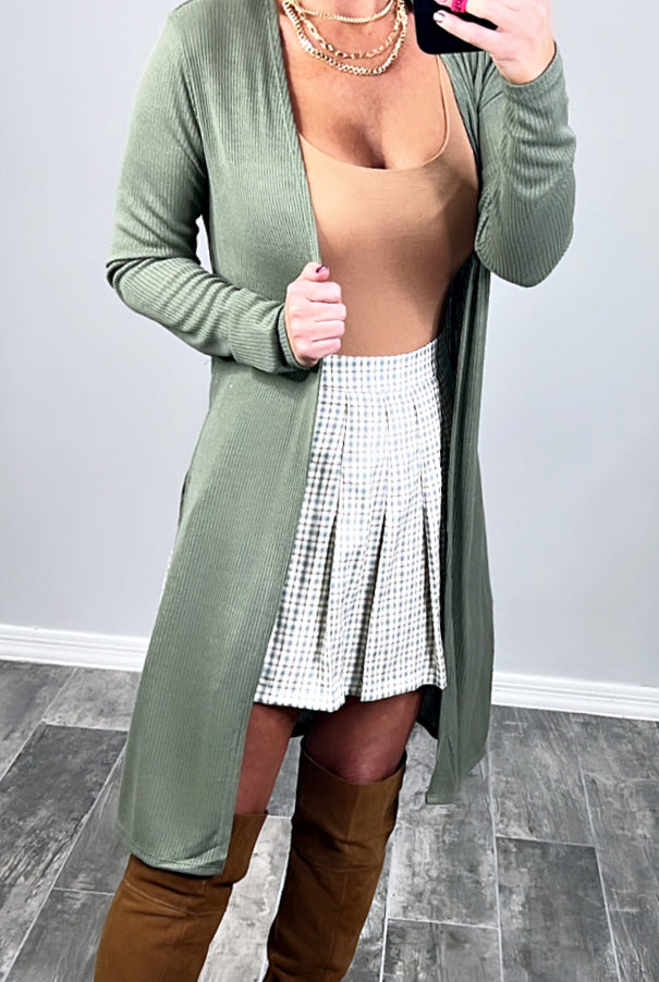 Keep Your Secrets Cardigan - Olive-Top-privityboutique.com-Privity Boutique, Women’s Fashion Boutique in Mesa, Arizona