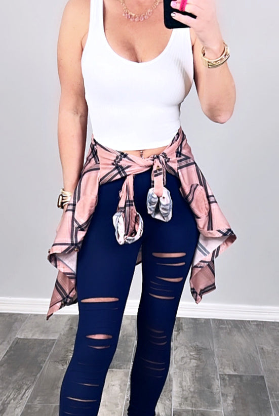 Tear It Up Leggings - Navy-Leggings-privityboutique-Privity Boutique, Women’s Fashion Boutique in Mesa, Arizona