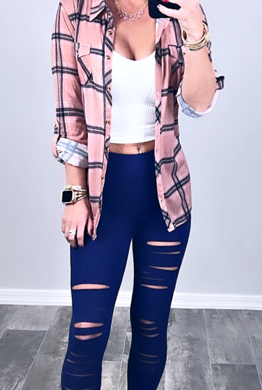 Tear It Up Leggings - Navy-Leggings-privityboutique-Privity Boutique, Women’s Fashion Boutique in Mesa, Arizona