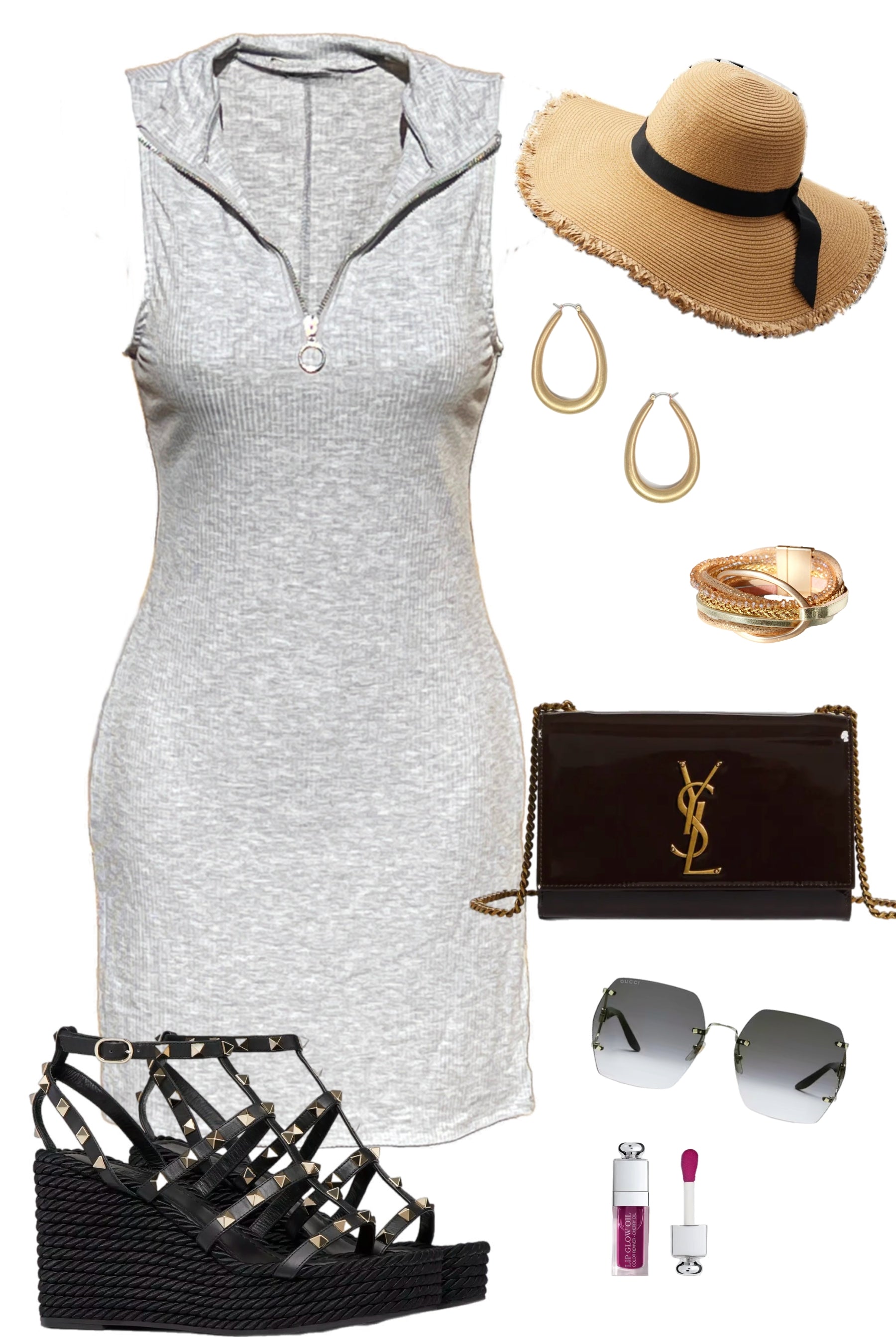 Zip Front Dress - Grey-Dress-privityboutique.com-Privity Boutique, Women’s Fashion Boutique in Mesa, Arizona