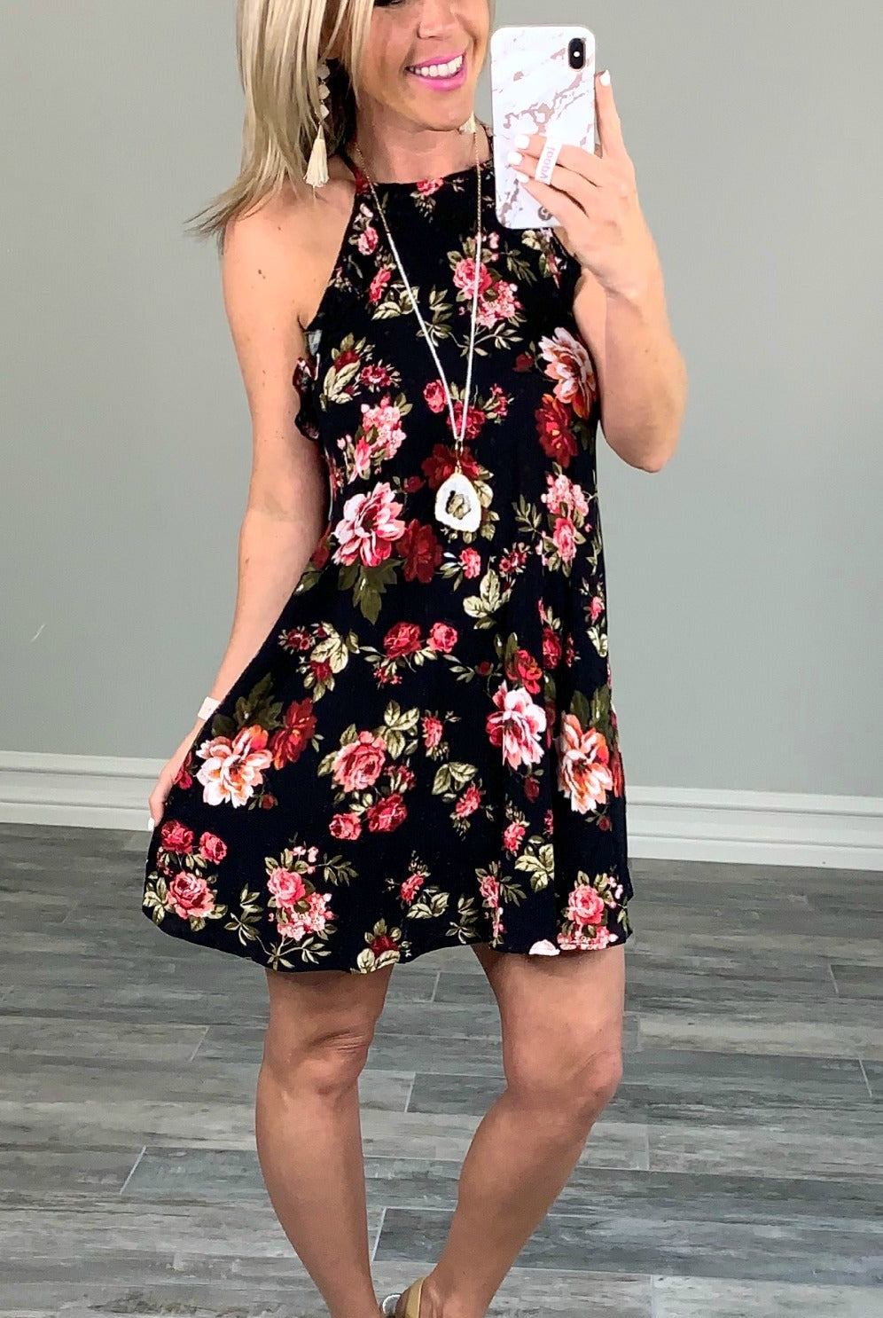 Day Dreaming Floral Dress - Black-Dress-privityboutique.com-Privity Boutique, Women’s Fashion Boutique in Mesa, Arizona