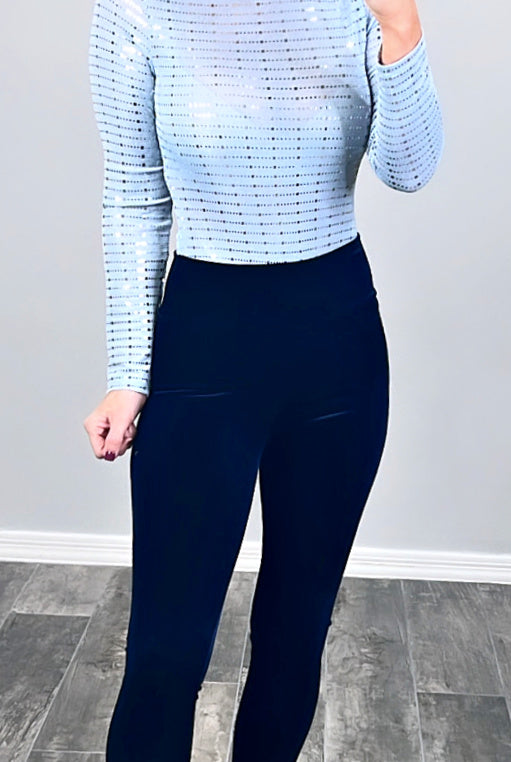 Sequin Detailed Bodysuit - Blue-Top-privityboutique.com-Privity Boutique, Women’s Fashion Boutique in Mesa, Arizona
