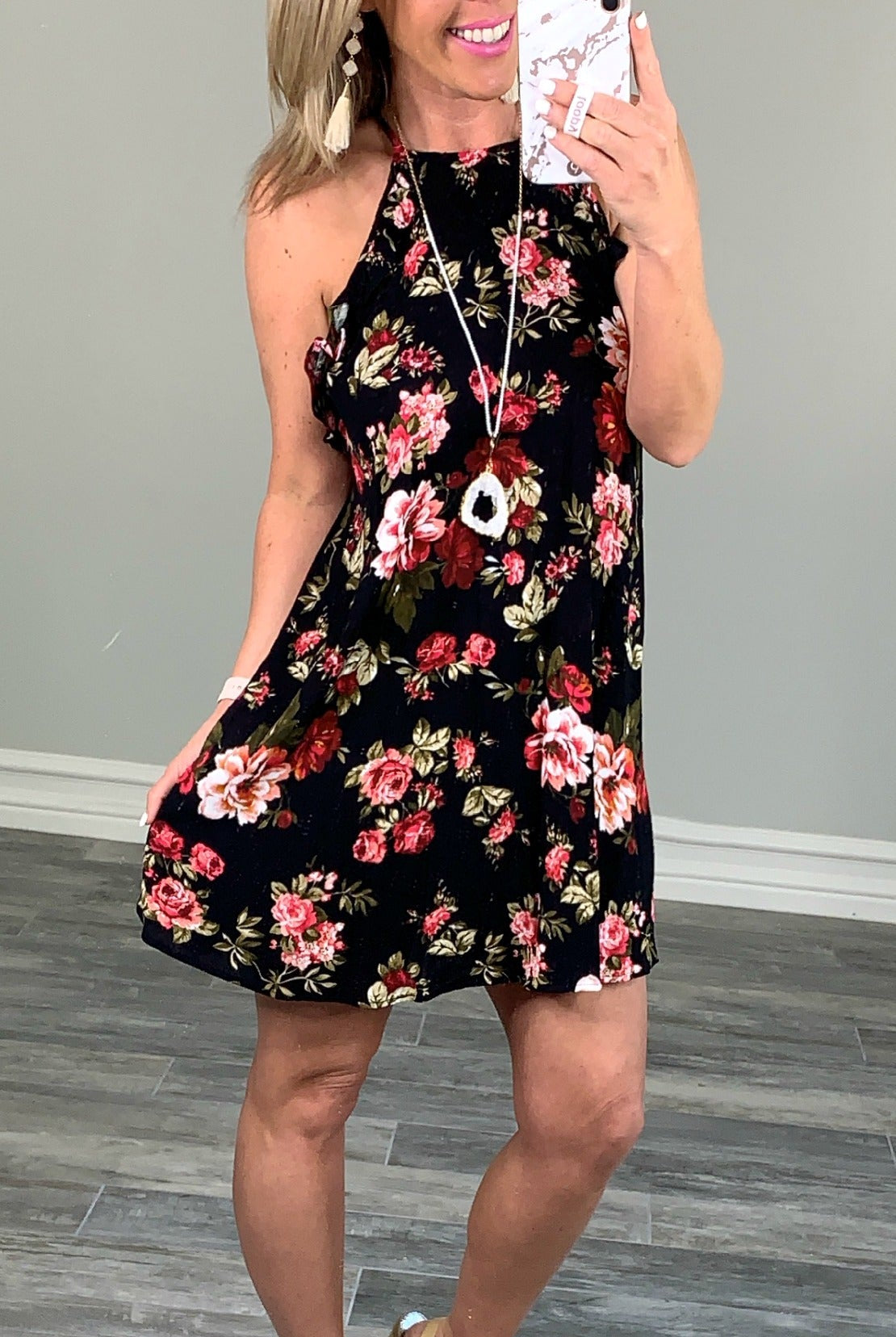 Day Dreaming Floral Dress - Black-Dress-privityboutique.com-Privity Boutique, Women’s Fashion Boutique in Mesa, Arizona