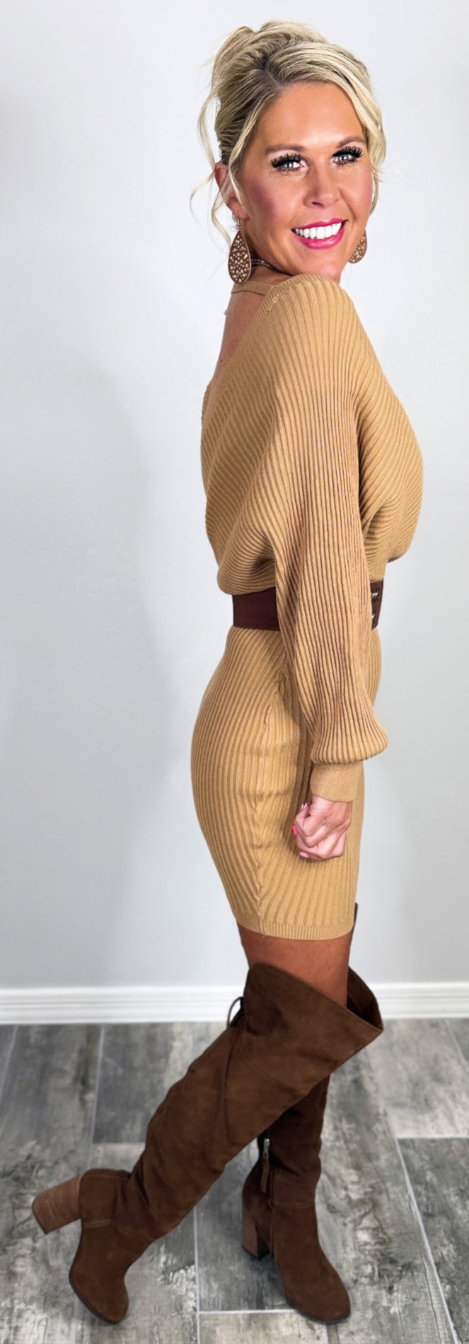 Want Your Digits Dress - Camel-Dress-privityboutique.com-Privity Boutique, Women’s Fashion Boutique in Mesa, Arizona