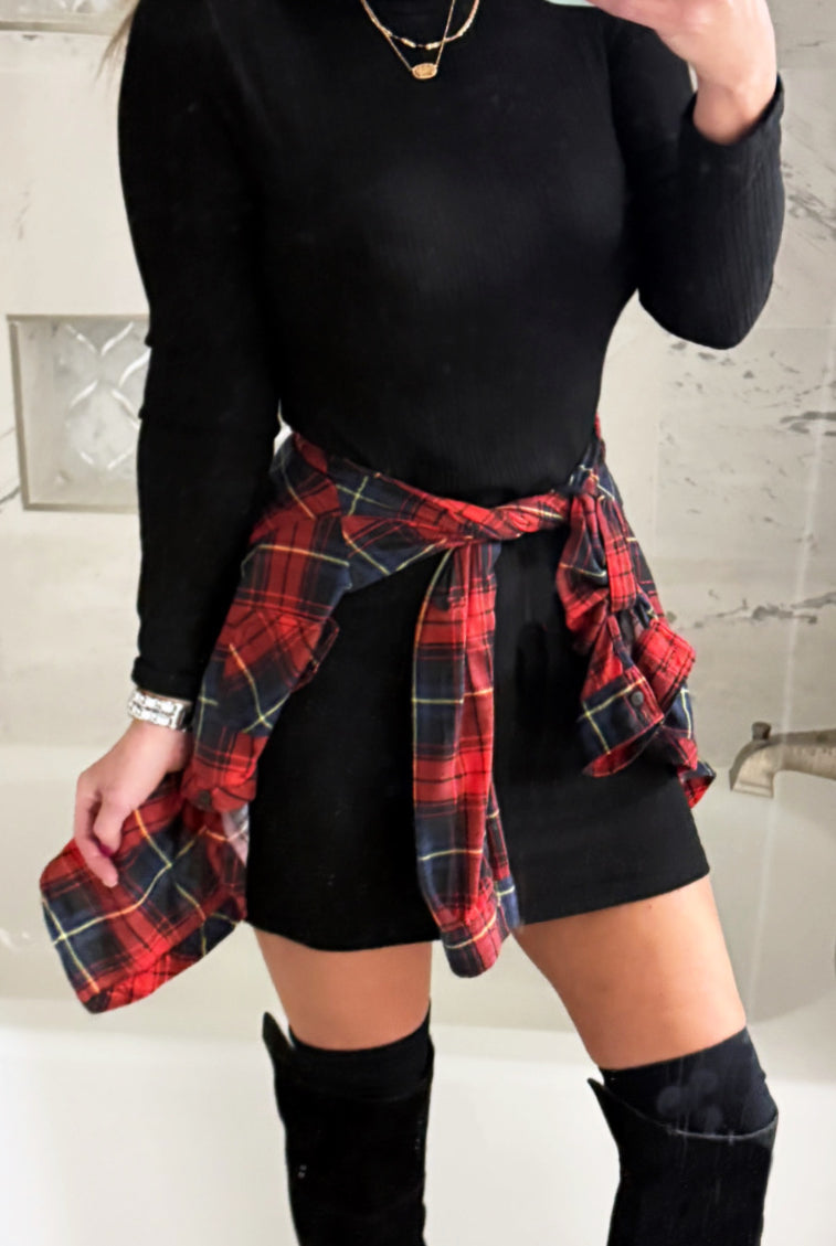 Ruling In Ribbed Turtleneck Dress - Black-Dress-privityboutique.com-Privity Boutique, Women’s Fashion Boutique in Mesa, Arizona