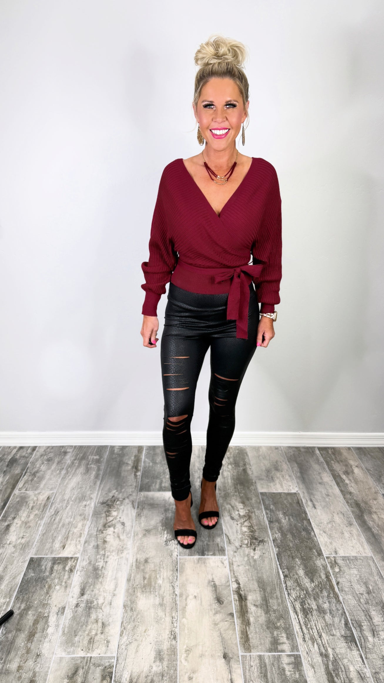 Dreaming Of You Top - Burgundy-Cropped sweater Top-privityboutique-Privity Boutique, Women’s Fashion Boutique in Mesa, Arizona