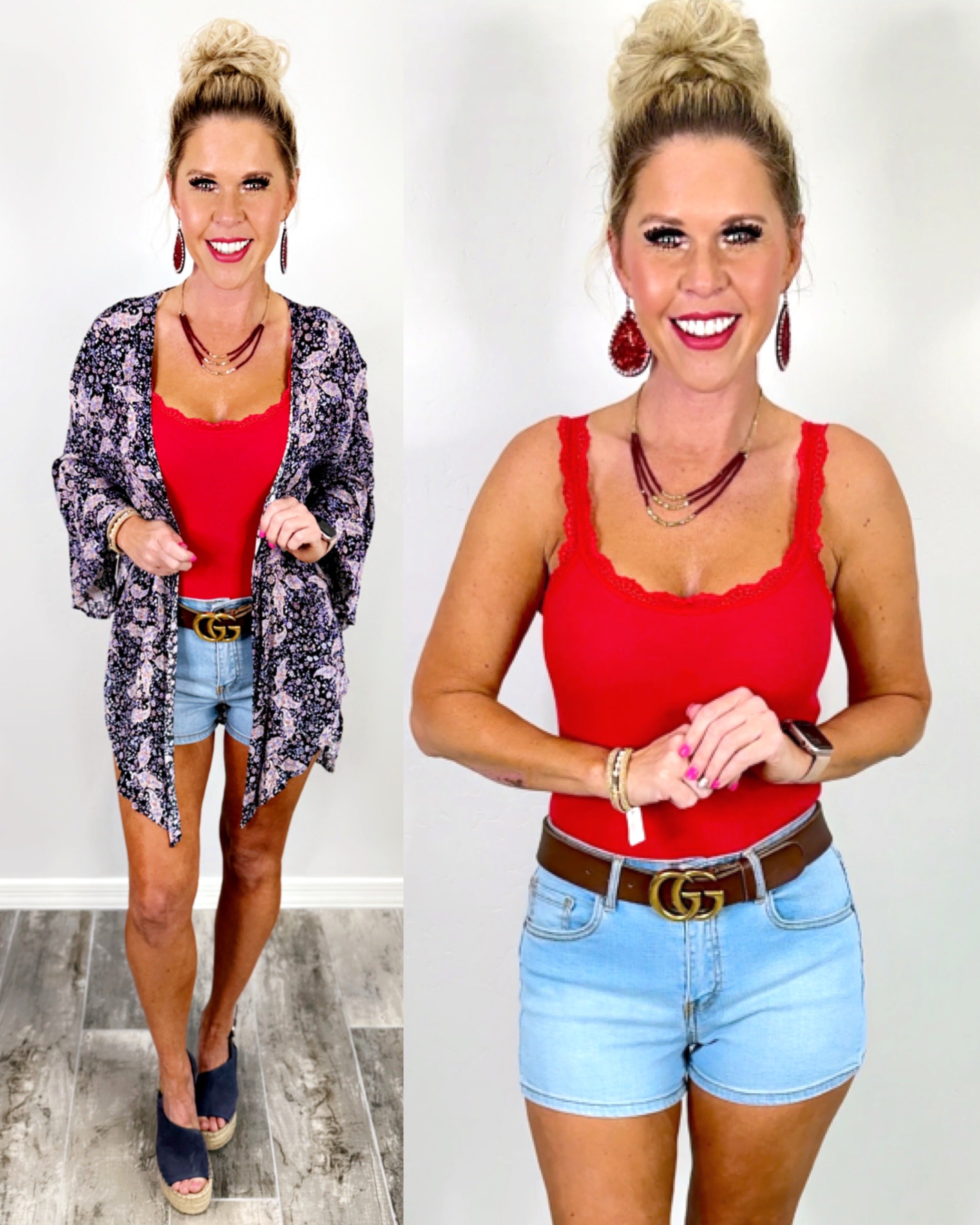 Lace Ribbed Bodysuit - Red-privityboutique-Privity Boutique, Women’s Fashion Boutique in Mesa, Arizona