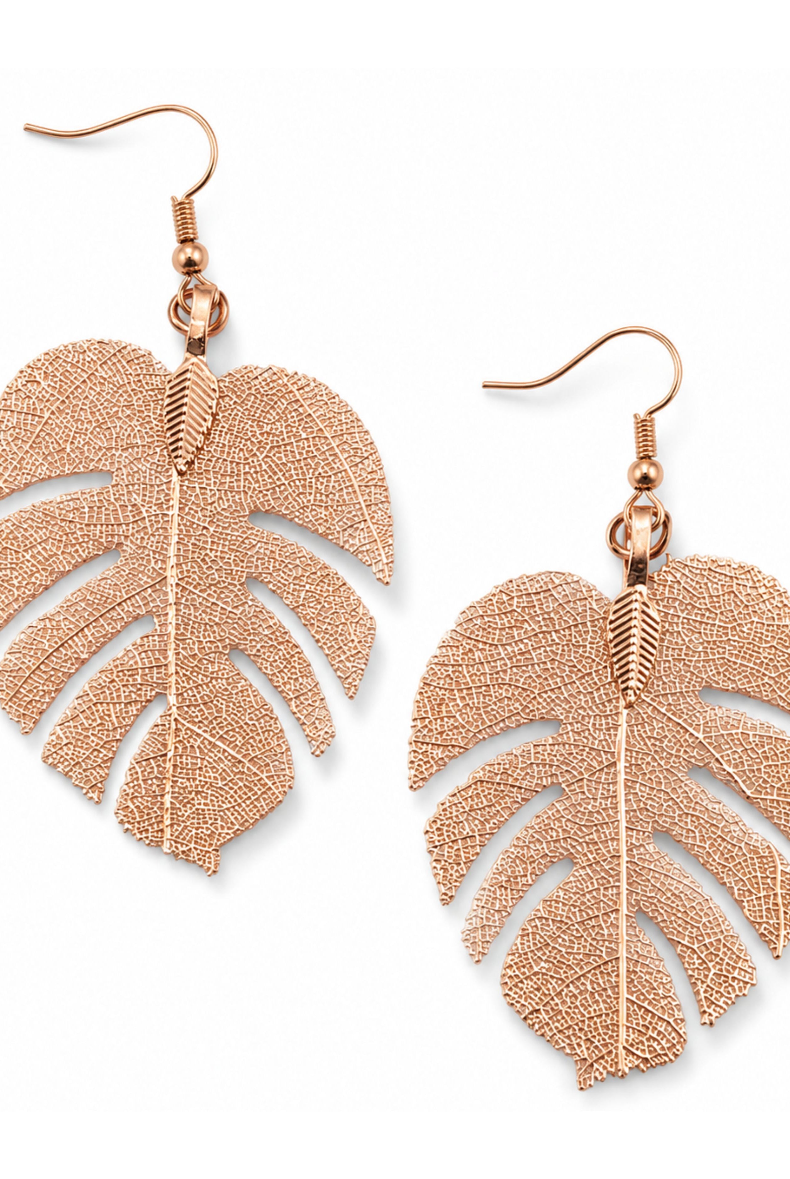 Rose Gold Feather Earrings-earrings-privityboutique-Privity Boutique, Women’s Fashion Boutique in Mesa, Arizona