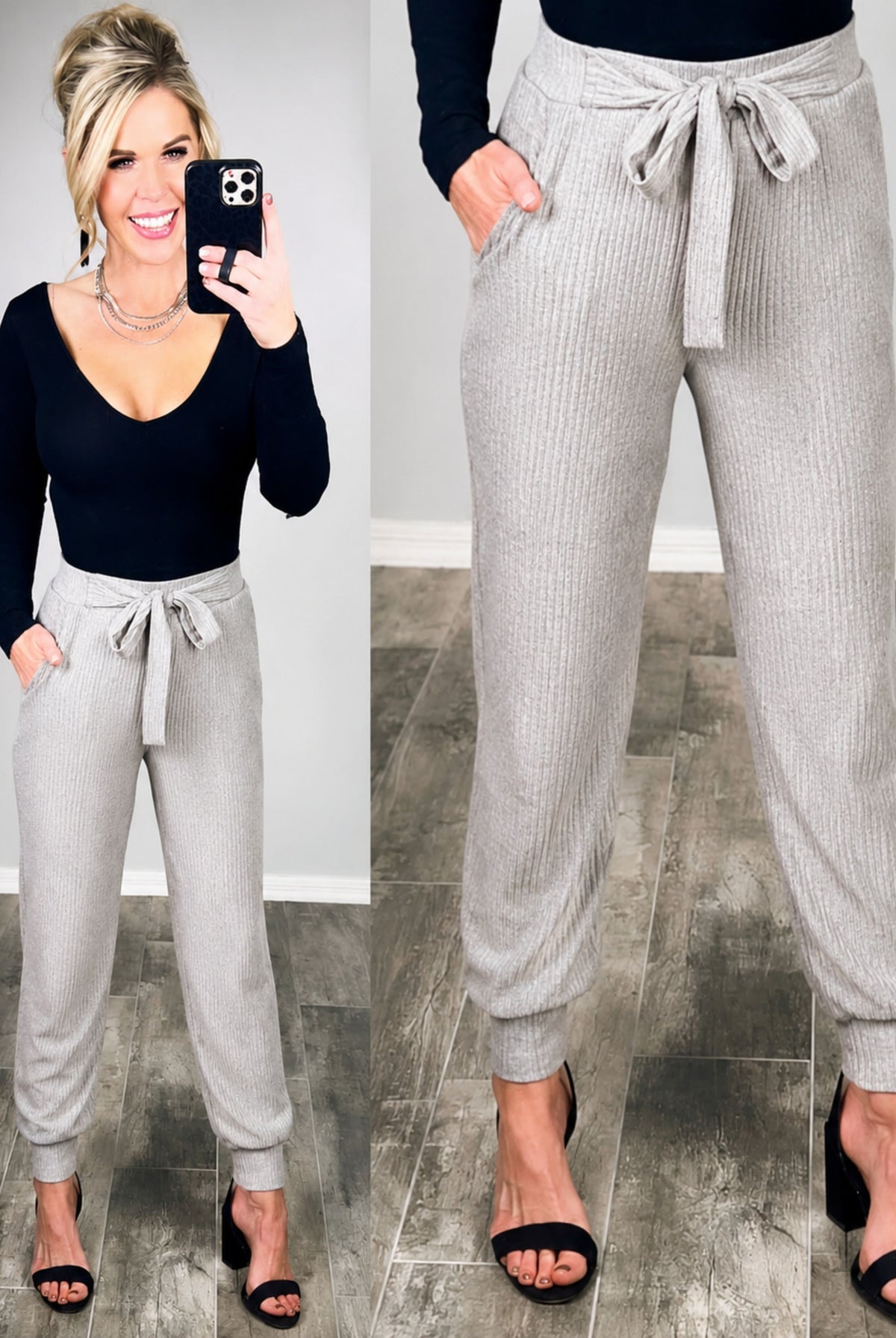 Feel The Magic Pants - Grey-Joggers-privityboutique.com-Privity Boutique, Women’s Fashion Boutique in Mesa, Arizona