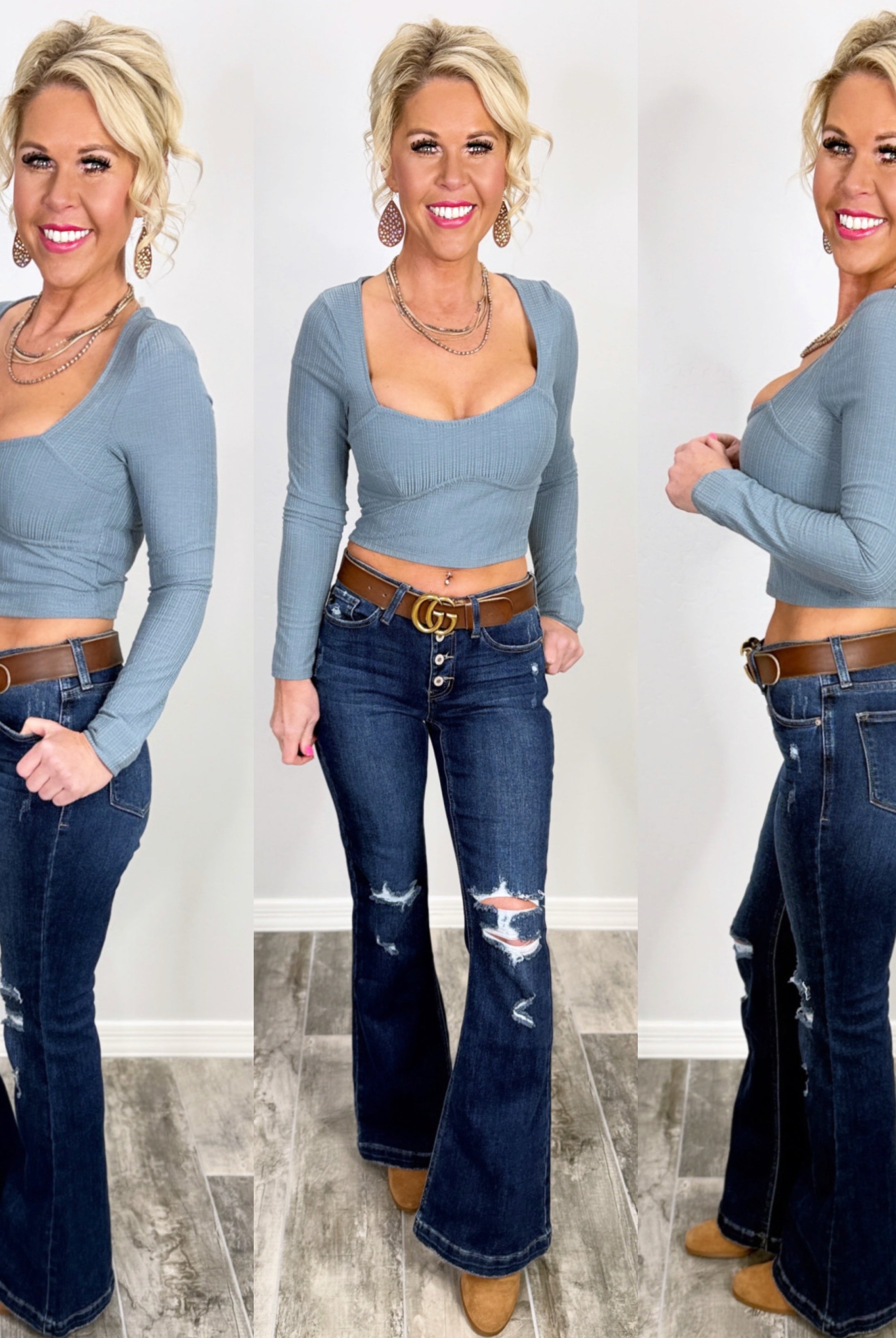 Capture This Picture Top - Blue-cropped crop top-privityboutique-Privity Boutique, Women’s Fashion Boutique in Mesa, Arizona