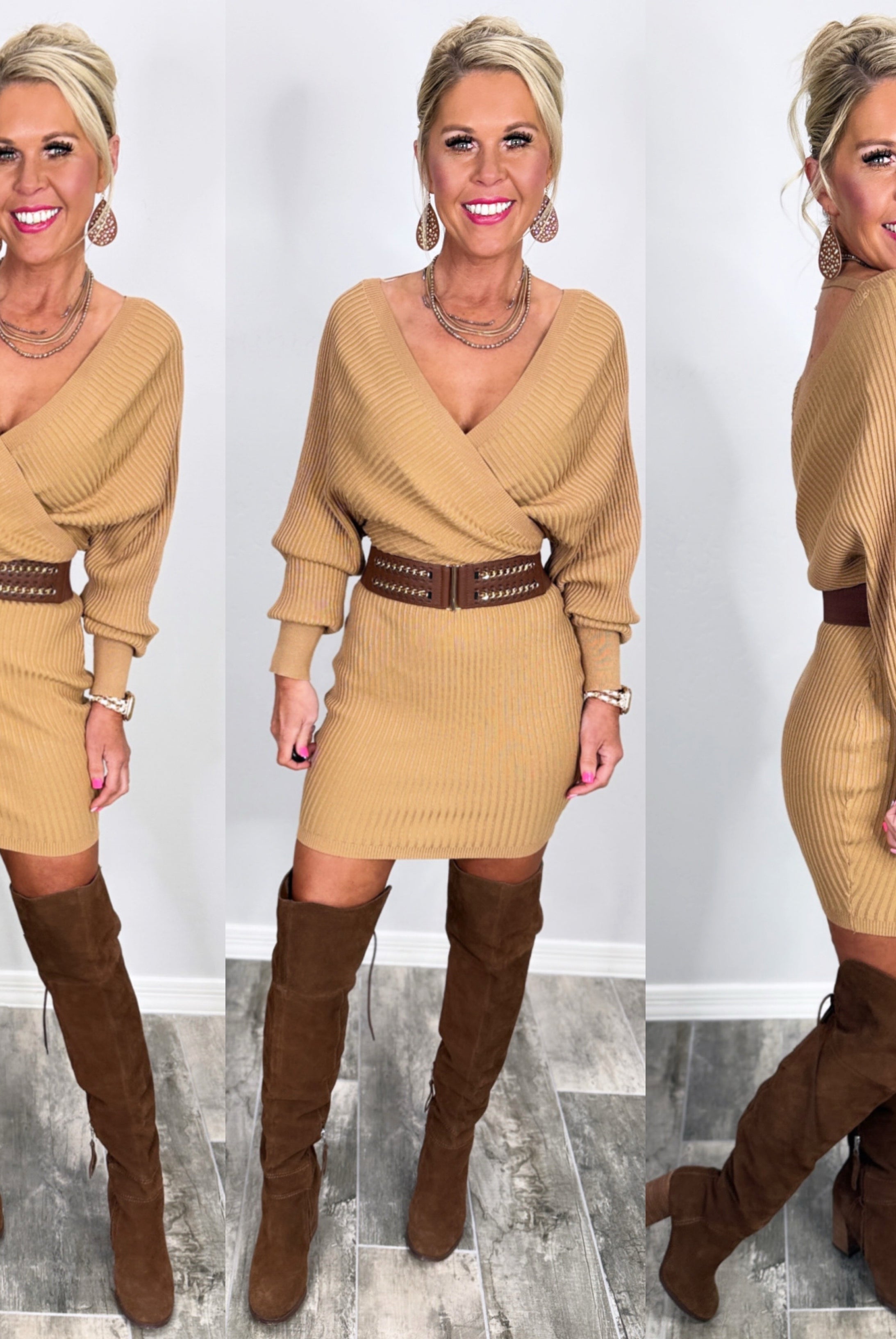 Want Your Digits Dress - Camel-Dress-privityboutique.com-Privity Boutique, Women’s Fashion Boutique in Mesa, Arizona