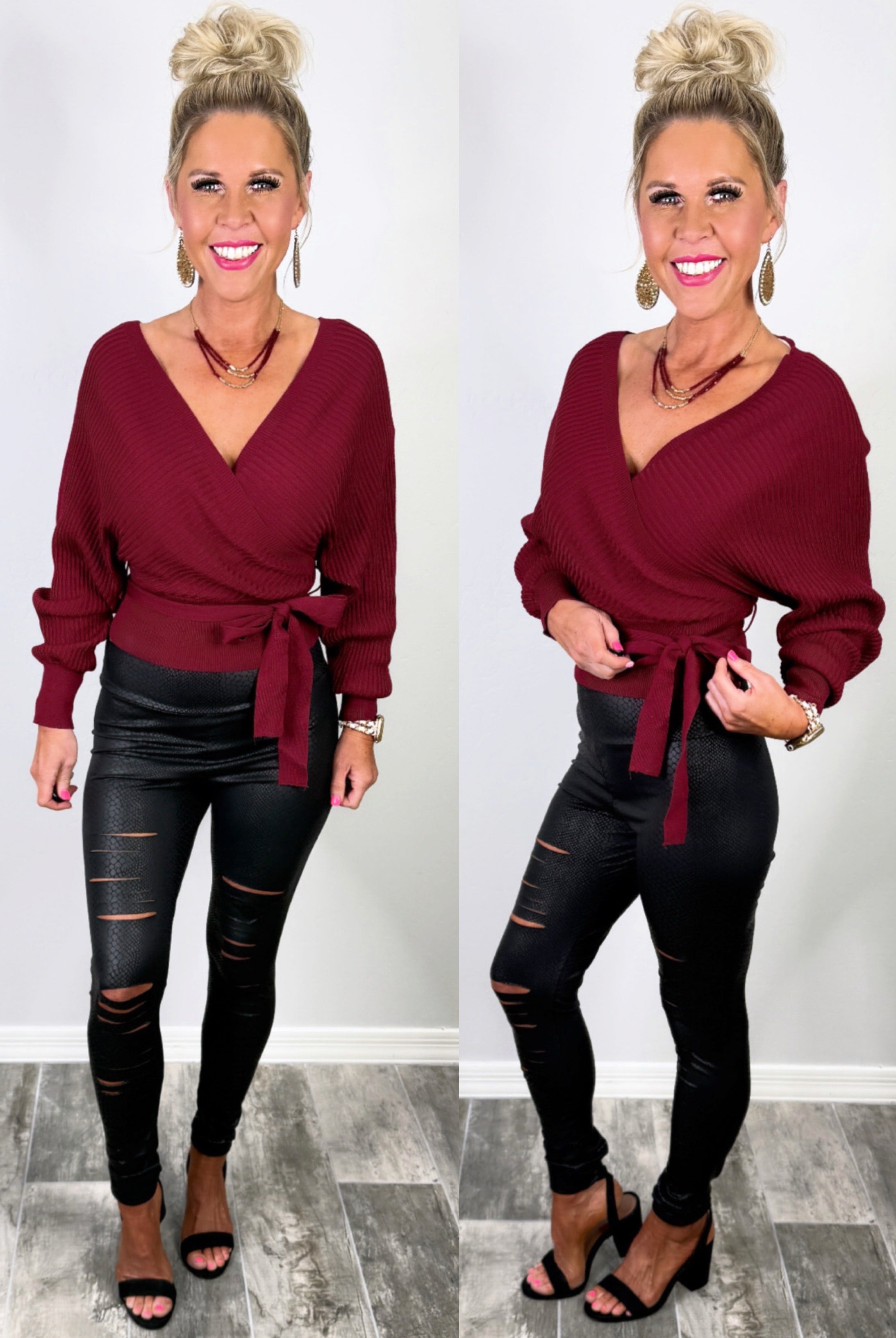 Dreaming Of You Top - Burgundy-Cropped sweater Top-privityboutique-Privity Boutique, Women’s Fashion Boutique in Mesa, Arizona