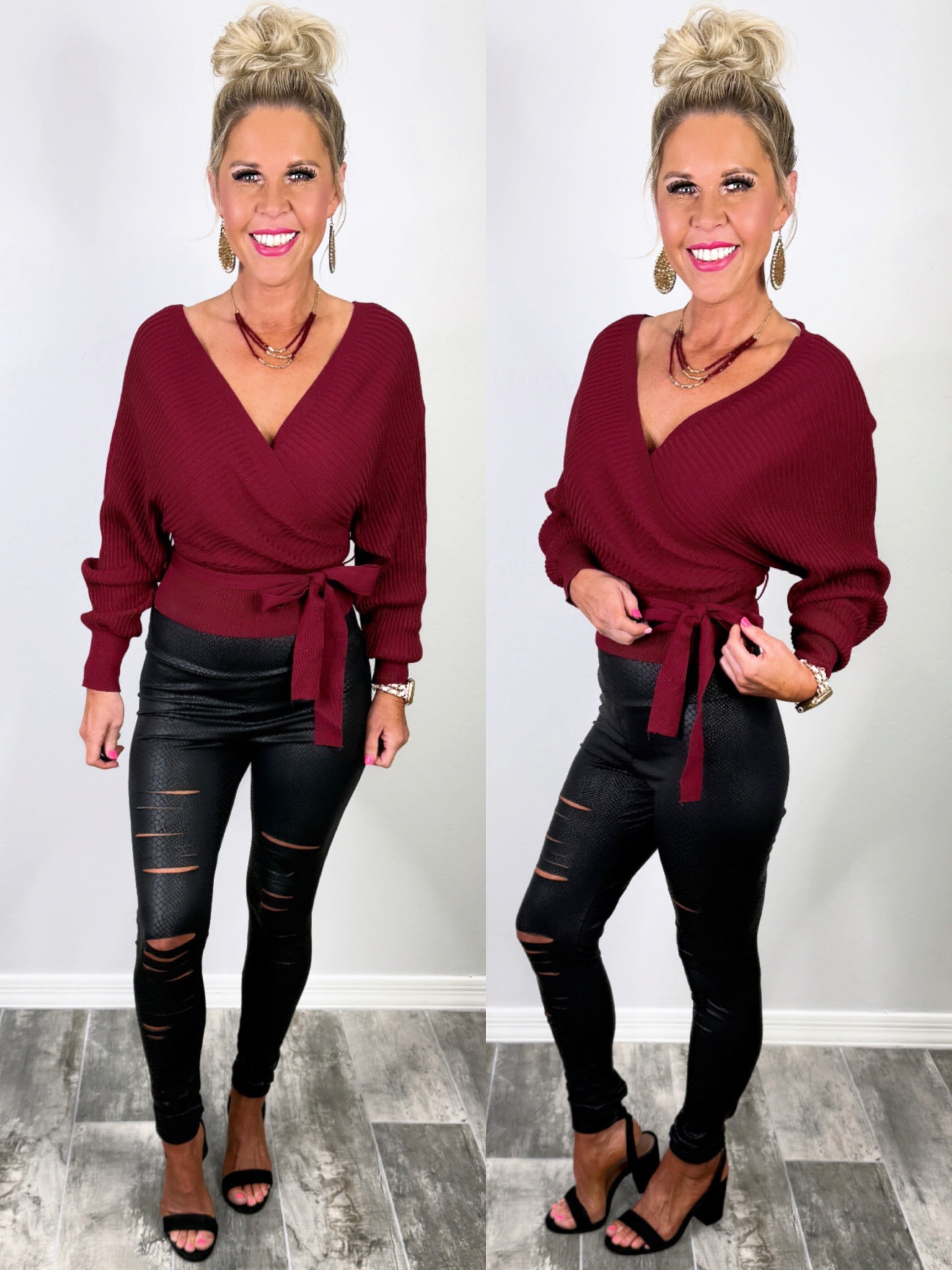 Dreaming Of You Top - Burgundy-Cropped sweater Top-privityboutique-Privity Boutique, Women’s Fashion Boutique in Mesa, Arizona