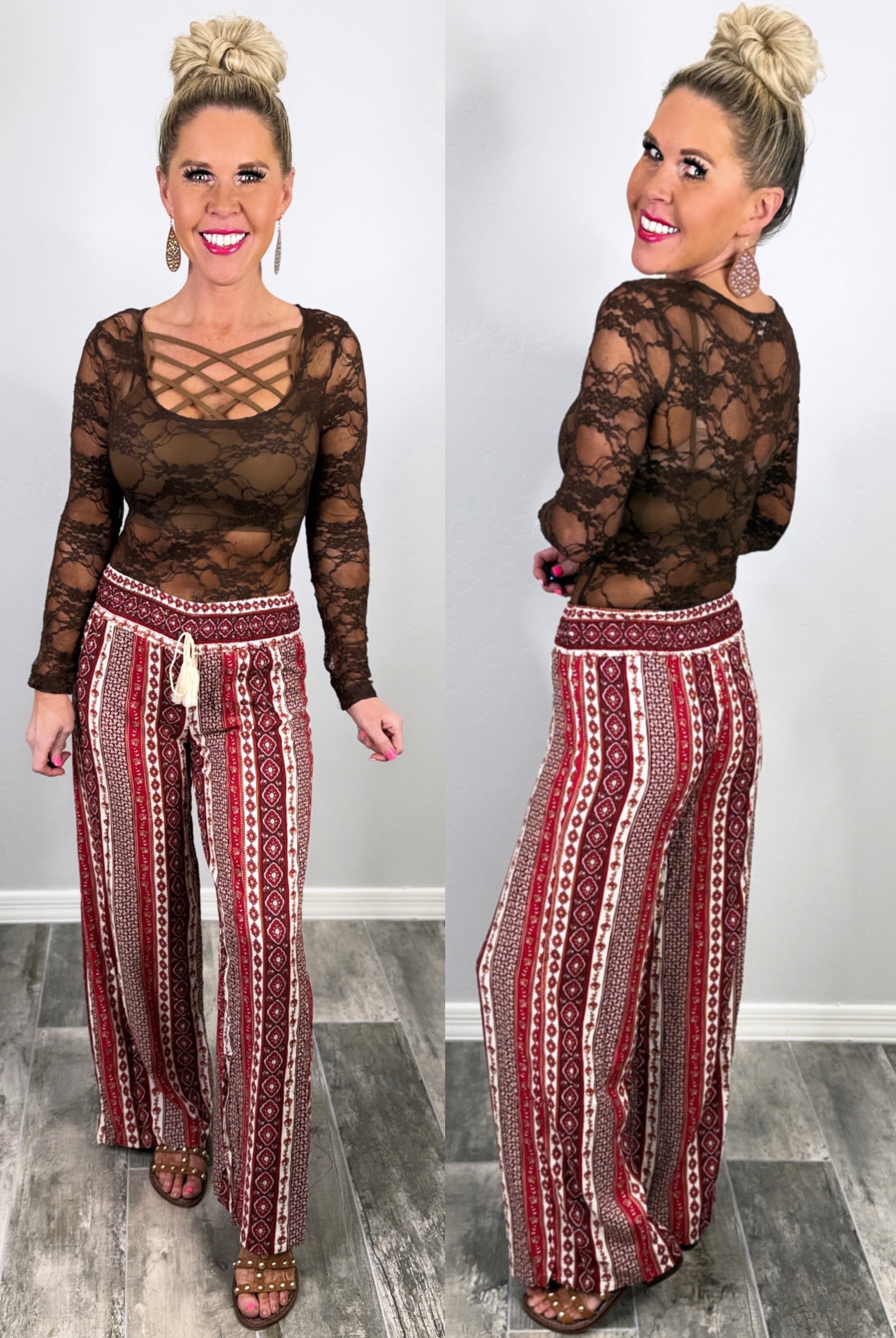 You Say It Best Smocked Waist Printed Pants-palazzo-privityboutique.com-Privity Boutique, Women’s Fashion Boutique in Mesa, Arizona