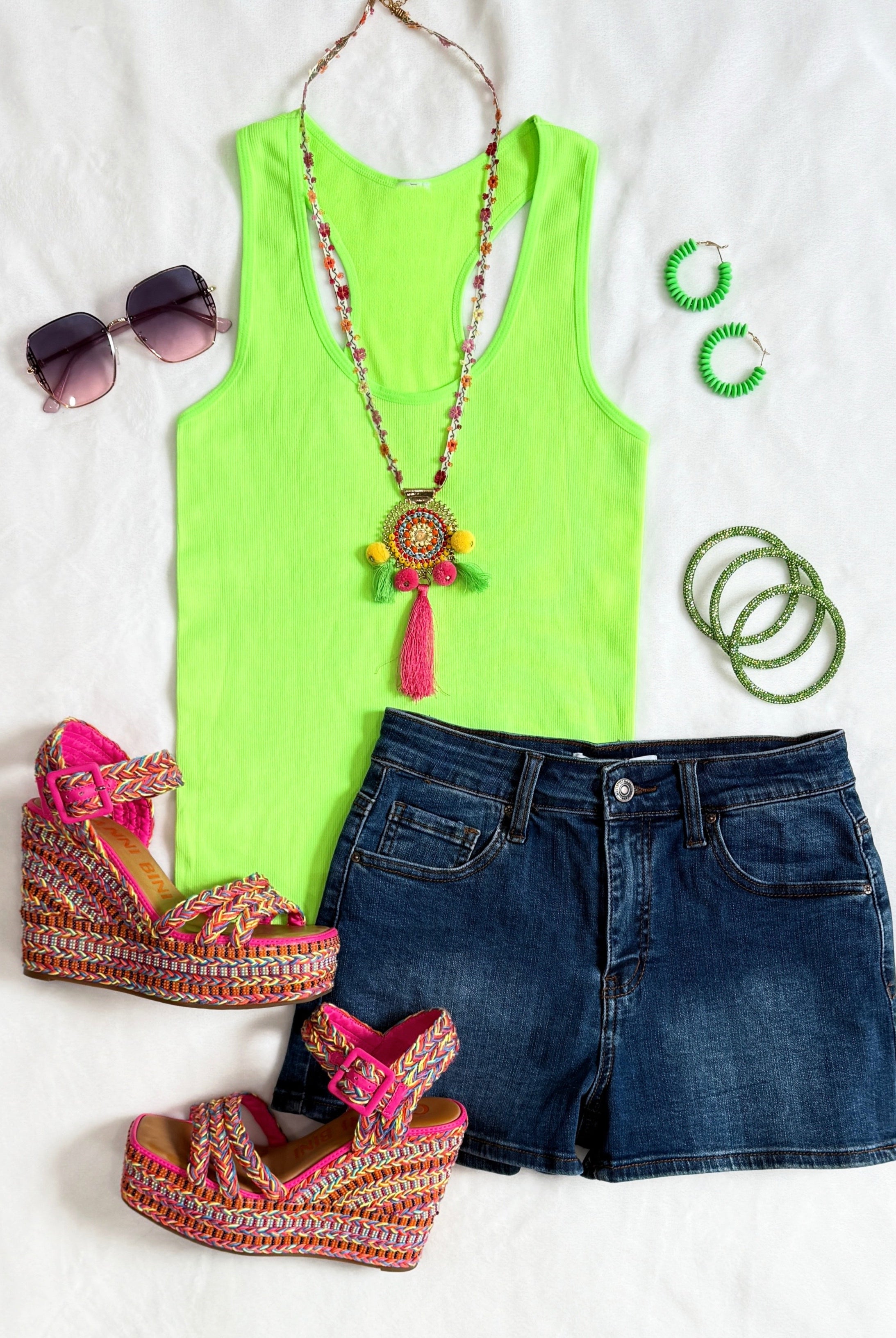 Everyday Basic Ribbed Racerback Tank - Neon Green-racerback tank top-privityboutique-Privity Boutique, Women’s Fashion Boutique in Mesa, Arizona