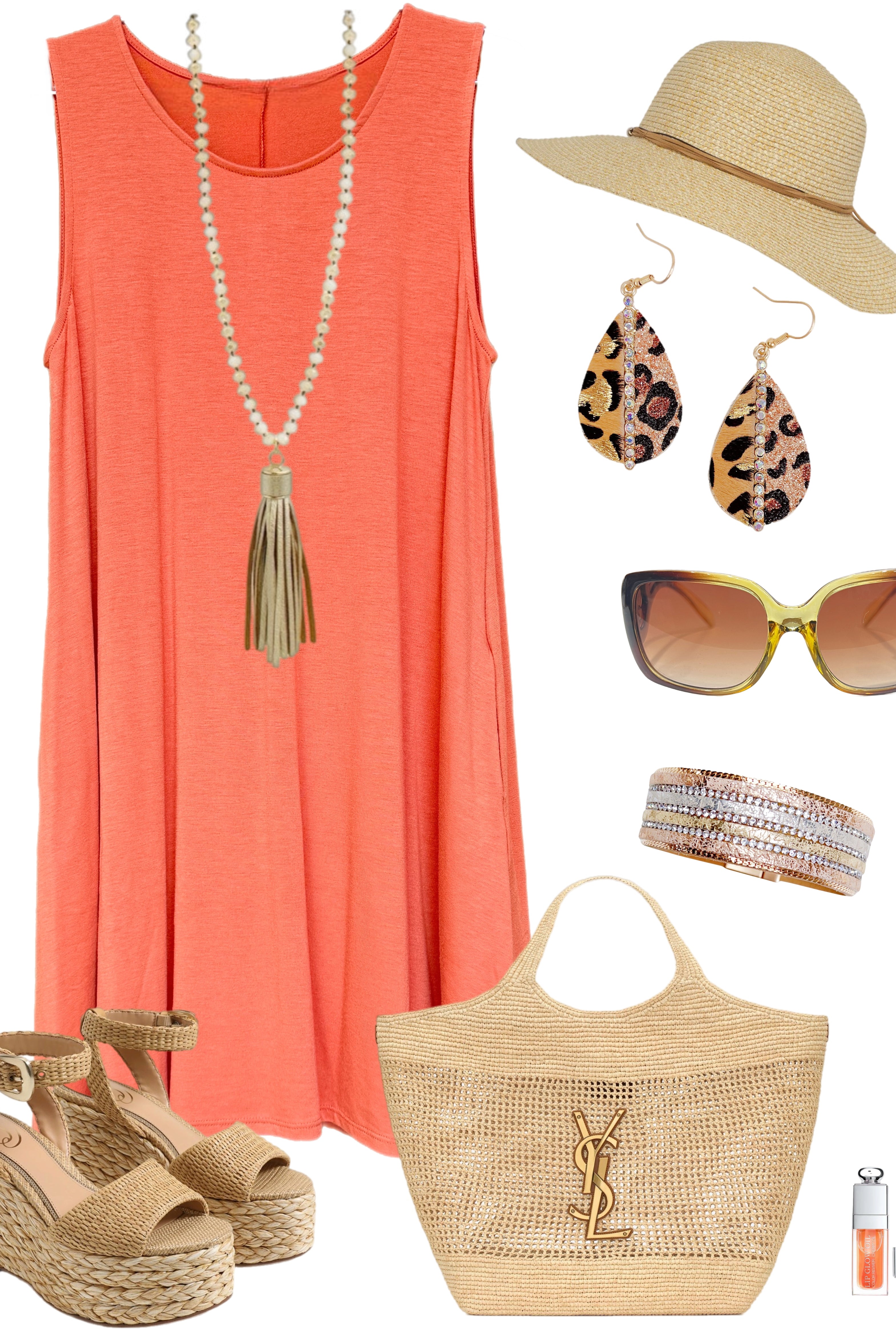 Basic Pocket Tank Dress - Dusty Peach-Dress-privityboutique.com-Privity Boutique, Women’s Fashion Boutique in Mesa, Arizona