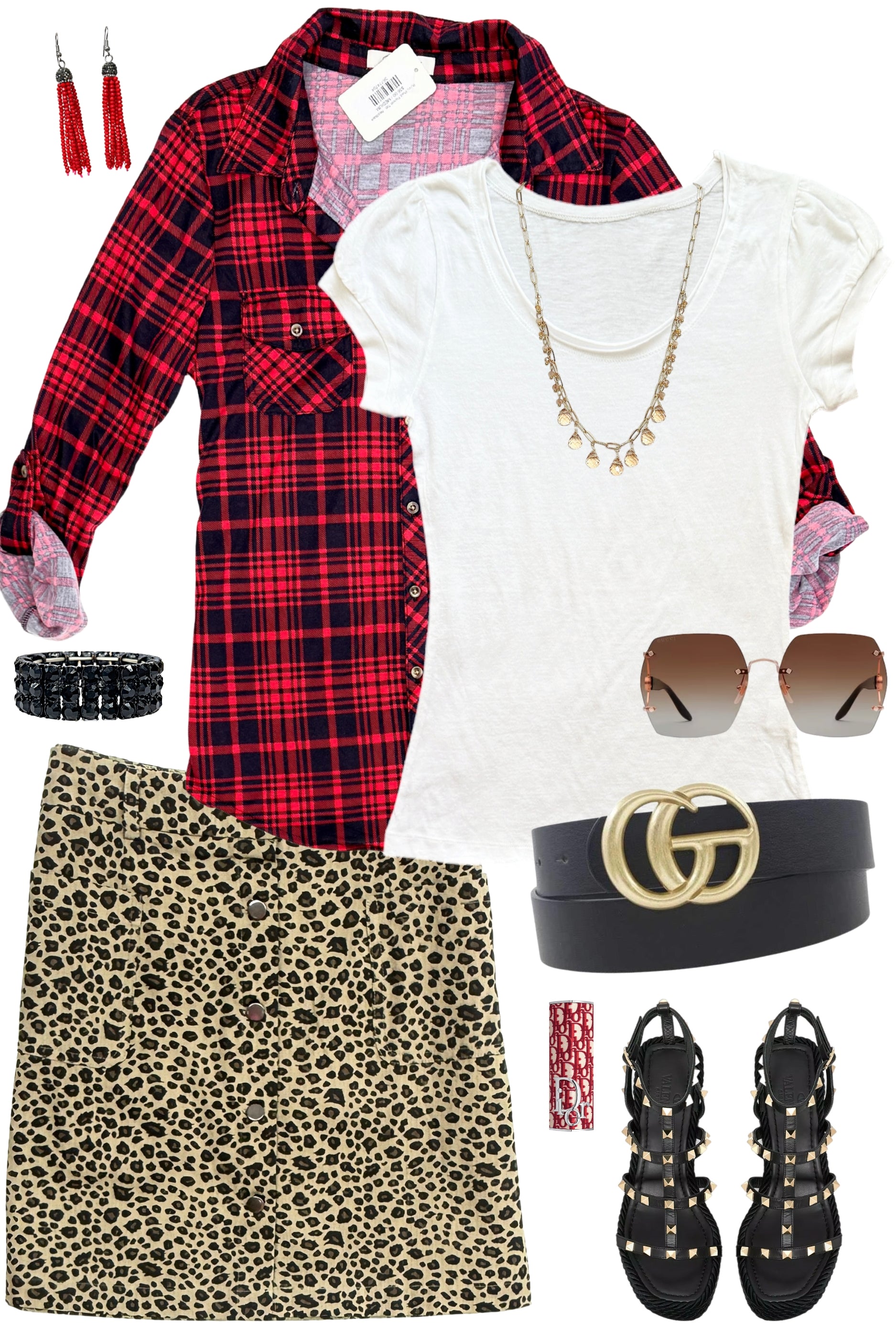 Penny Plaid Flannel Top - Red/Black-flannel-privityboutique-Privity Boutique, Women’s Fashion Boutique in Mesa, Arizona