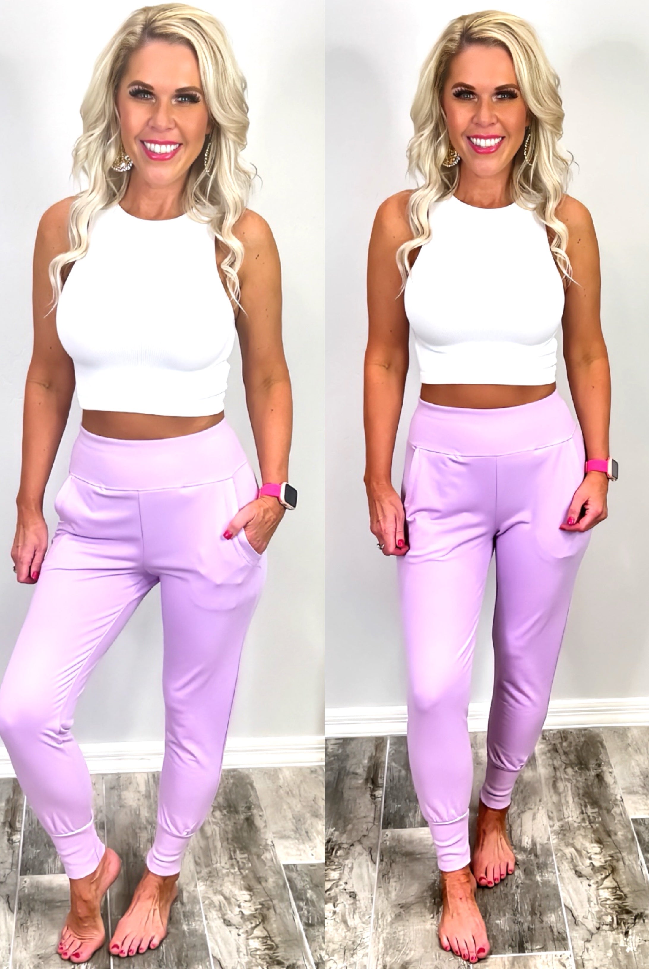 Lounging Around Joggers - Lavender-palazzo-privityboutique.com-Privity Boutique, Women’s Fashion Boutique in Mesa, Arizona