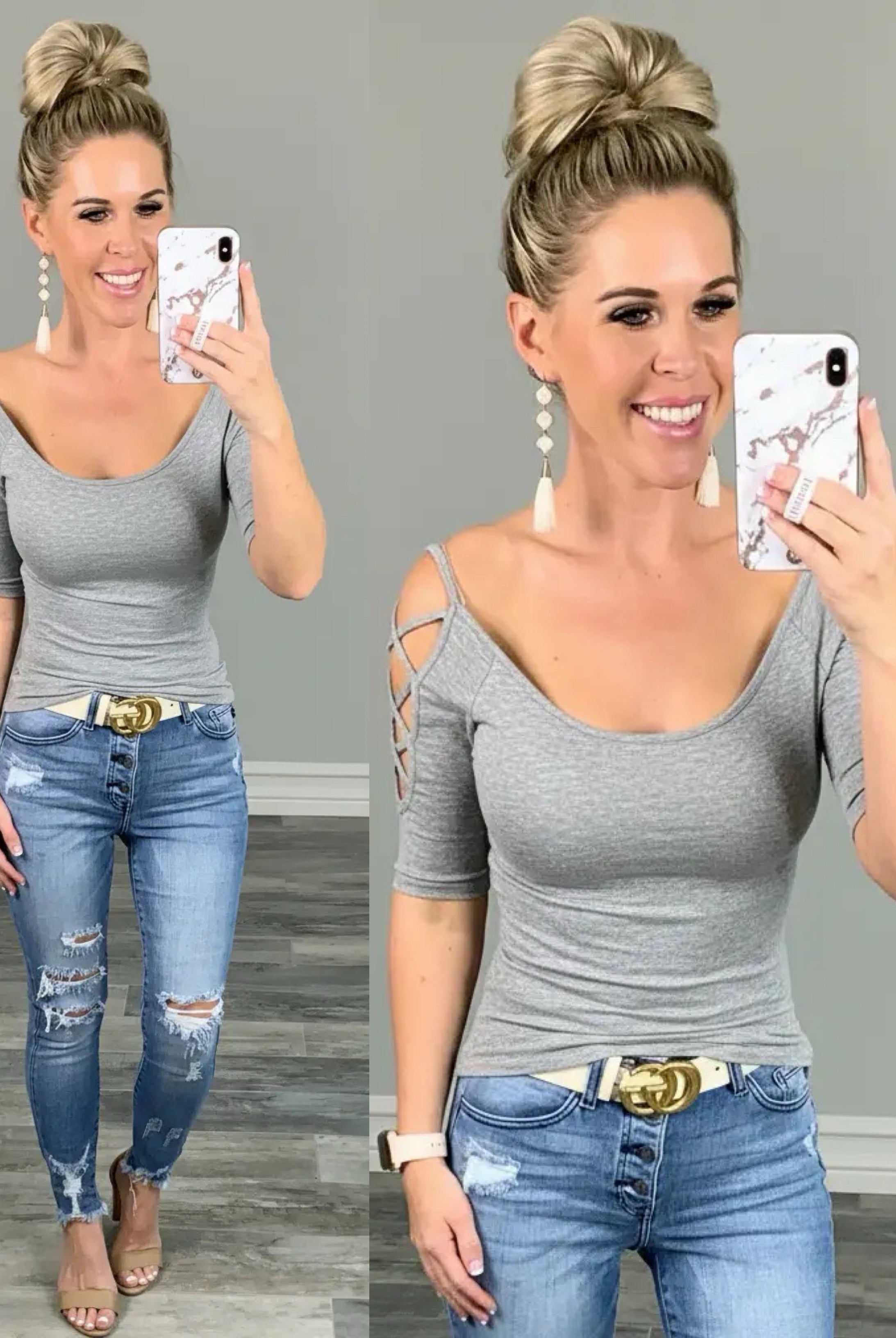 Stop What Your Doing Top - H. Grey-Top-privityboutique-Privity Boutique, Women’s Fashion Boutique in Mesa, Arizona