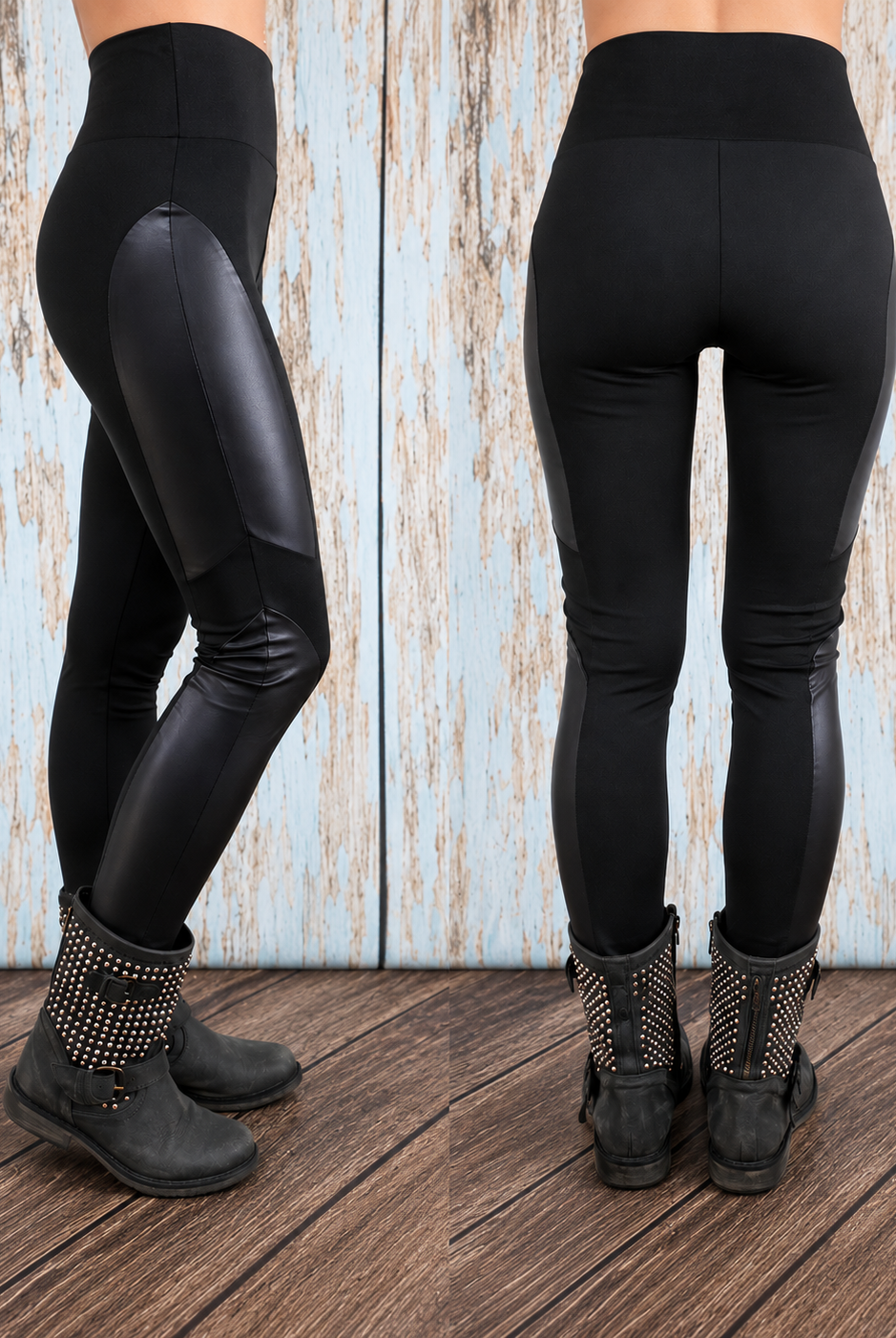 Leather Side Leggings-Leggings-privityboutique.com-Privity Boutique, Women’s Fashion Boutique in Mesa, Arizona