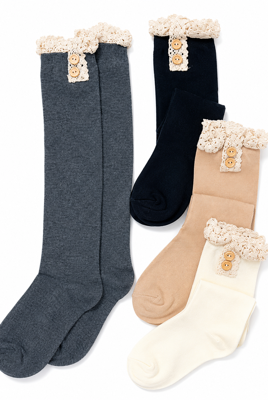 Lace & Button Boot Socks-boot socks-privityboutique-Privity Boutique, Women’s Fashion Boutique in Mesa, Arizona