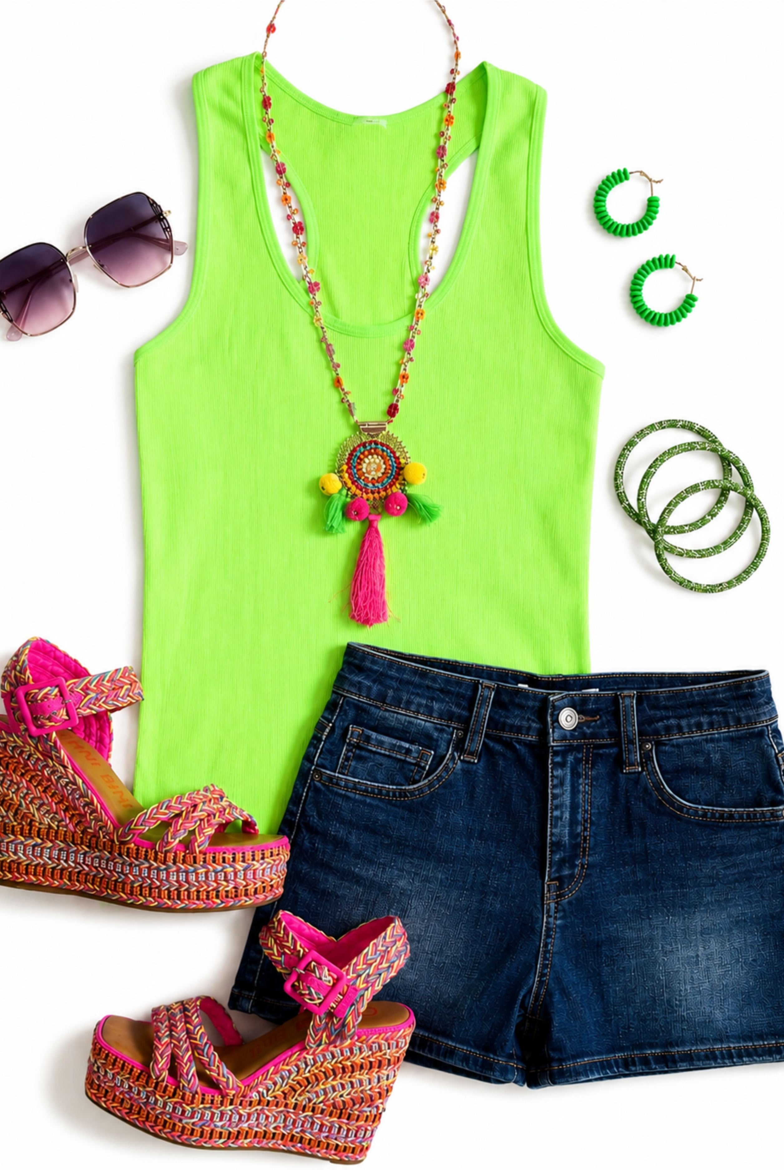 Everyday Basic Ribbed Racerback Tank - Neon Green-racerback tank top-privityboutique-Privity Boutique, Women’s Fashion Boutique in Mesa, Arizona