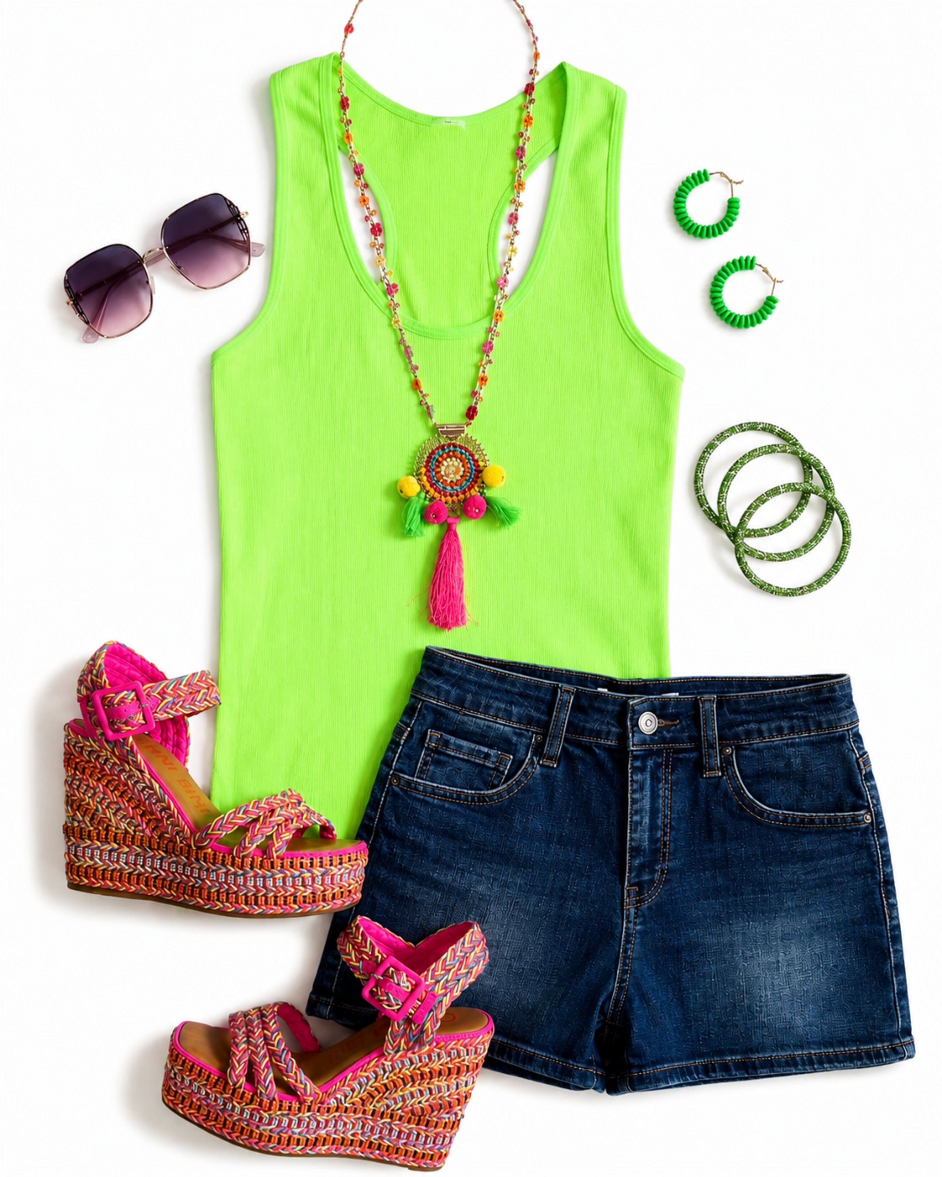 Everyday Basic Ribbed Racerback Tank - Neon Green-racerback tank top-privityboutique-Privity Boutique, Women’s Fashion Boutique in Mesa, Arizona