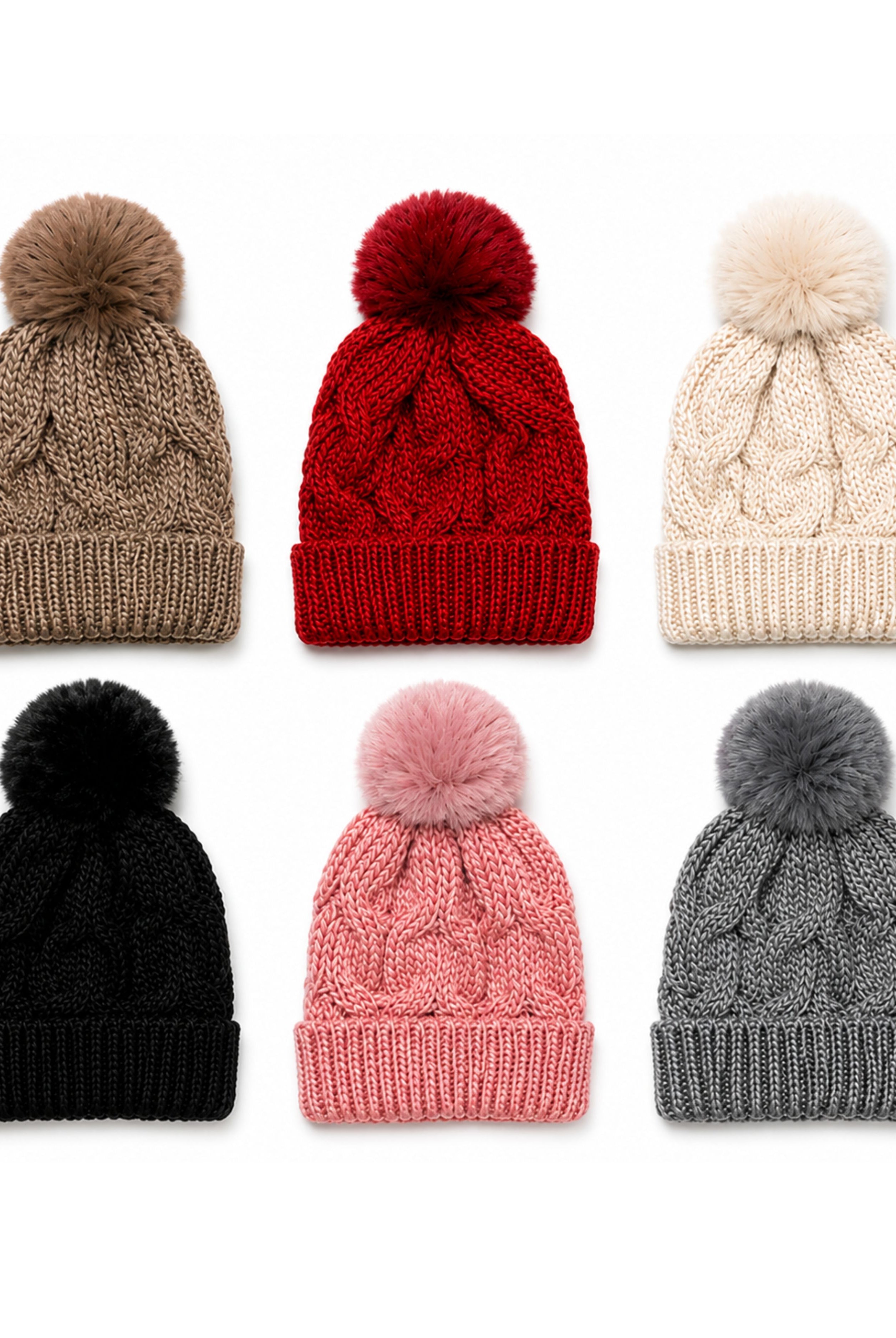 Crochet Pom Pom Beanie - Multiple Colors-beanie-privityboutique-Privity Boutique, Women’s Fashion Boutique in Mesa, Arizona