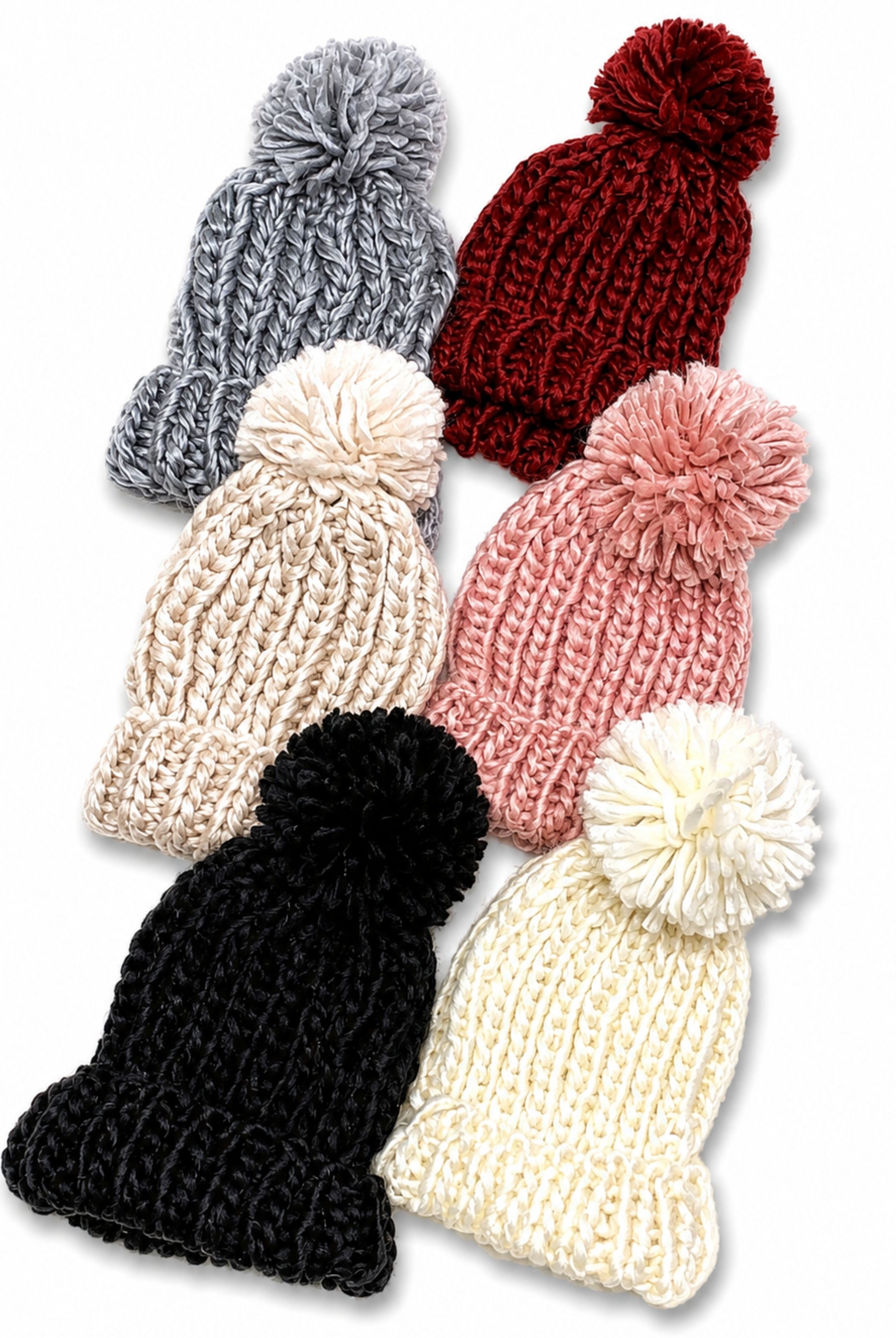 Knit Pom Pom Beanie - Multiple Colors-beanie-privityboutique-Privity Boutique, Women’s Fashion Boutique in Mesa, Arizona