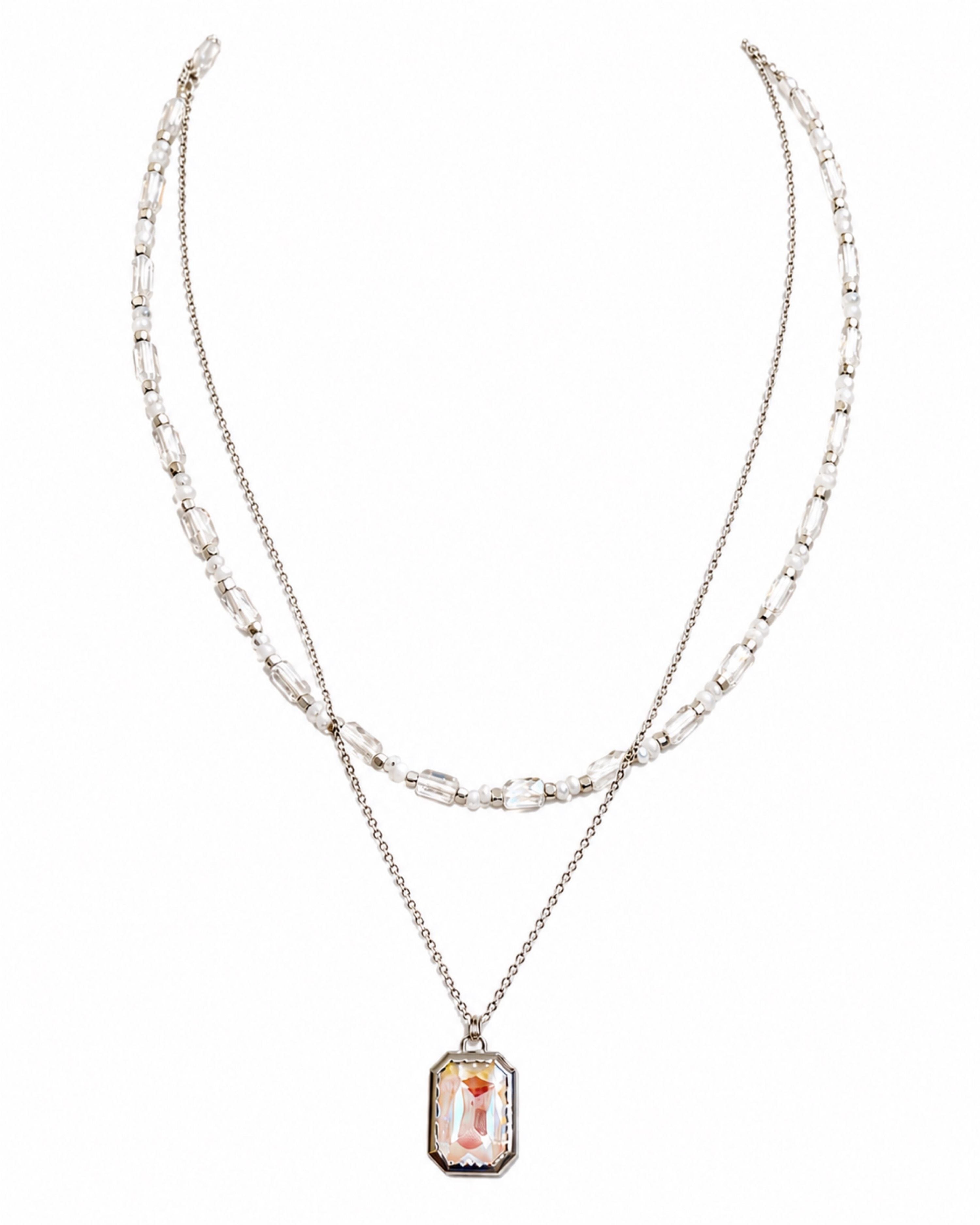 She Shines Necklace - Silver/Clear-beaded tassel necklace-privityboutique.com-Privity Boutique, Women’s Fashion Boutique in Mesa, Arizona