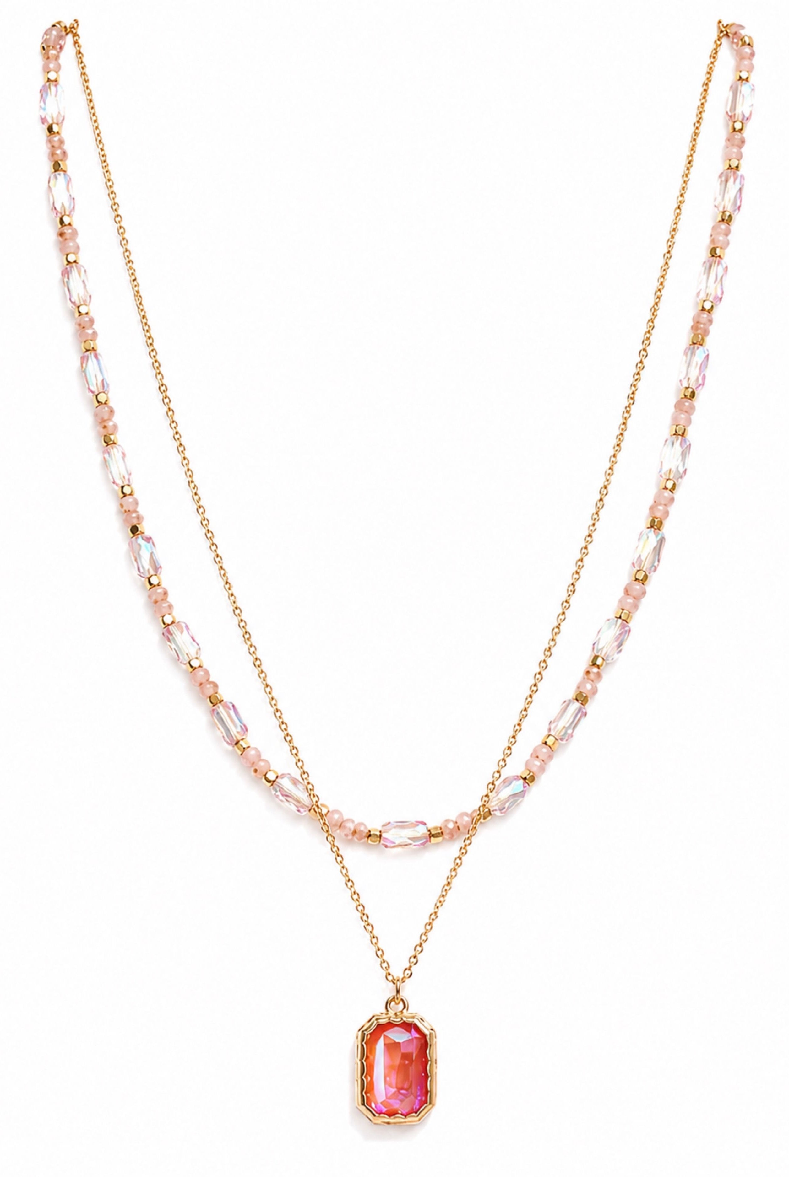 She Shines Necklace - Pink-beaded tassel necklace-privityboutique.com-Privity Boutique, Women’s Fashion Boutique in Mesa, Arizona