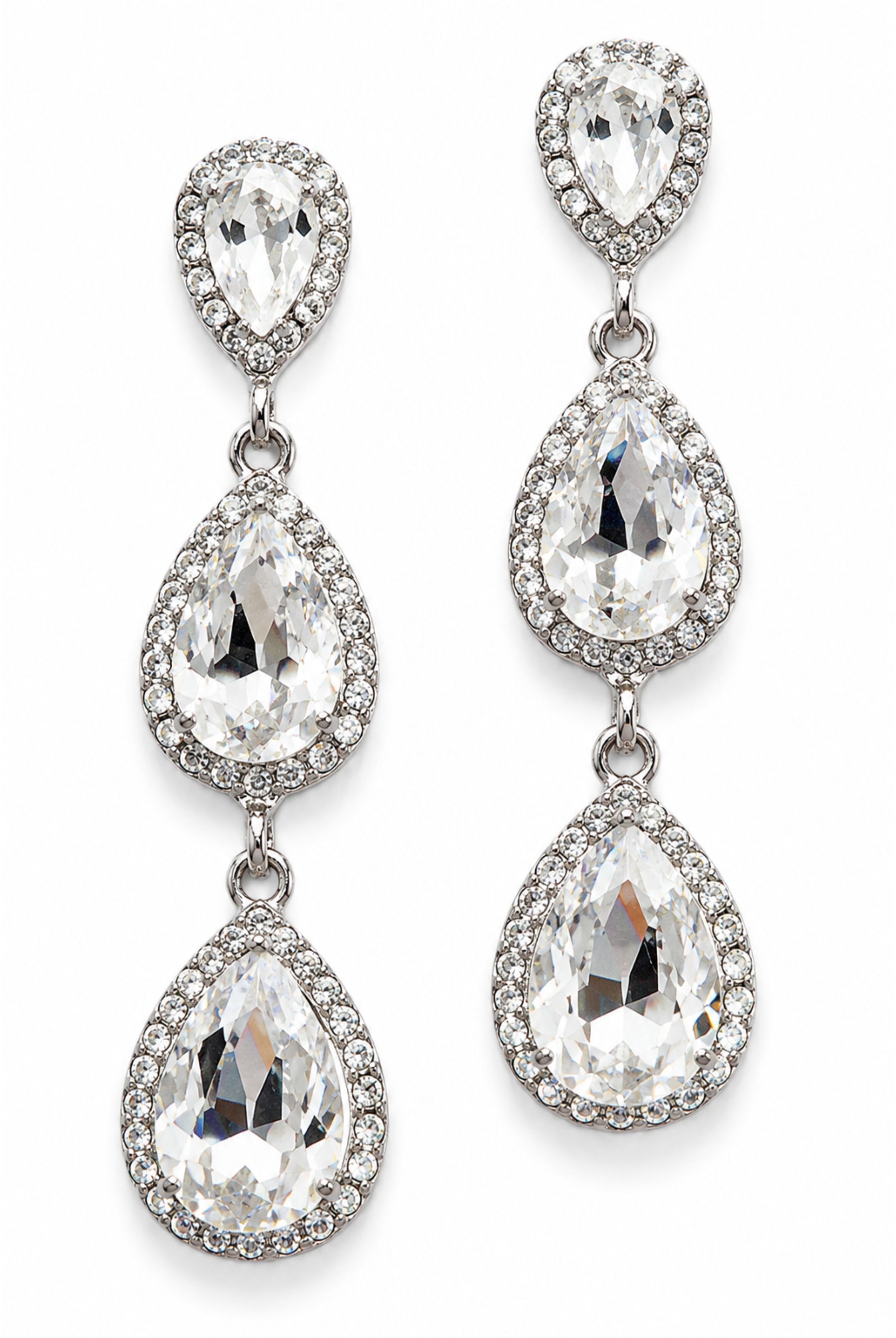Own The Night Rhinestone Earrings - Silver-earrings-privityboutique.com-Privity Boutique, Women’s Fashion Boutique in Mesa, Arizona