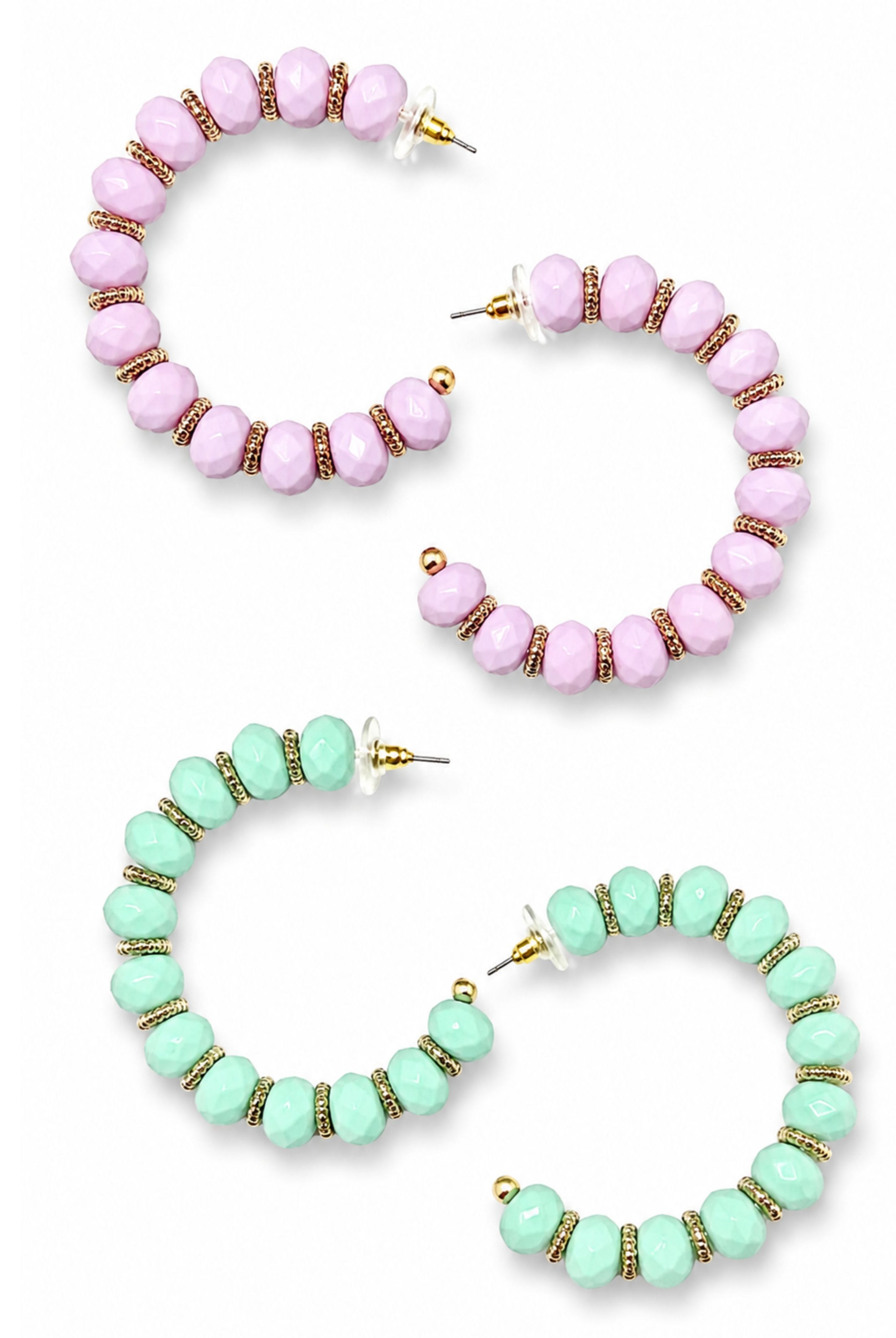 Beaded Hoop Earrings-earrings-privityboutique-Privity Boutique, Women’s Fashion Boutique in Mesa, Arizona