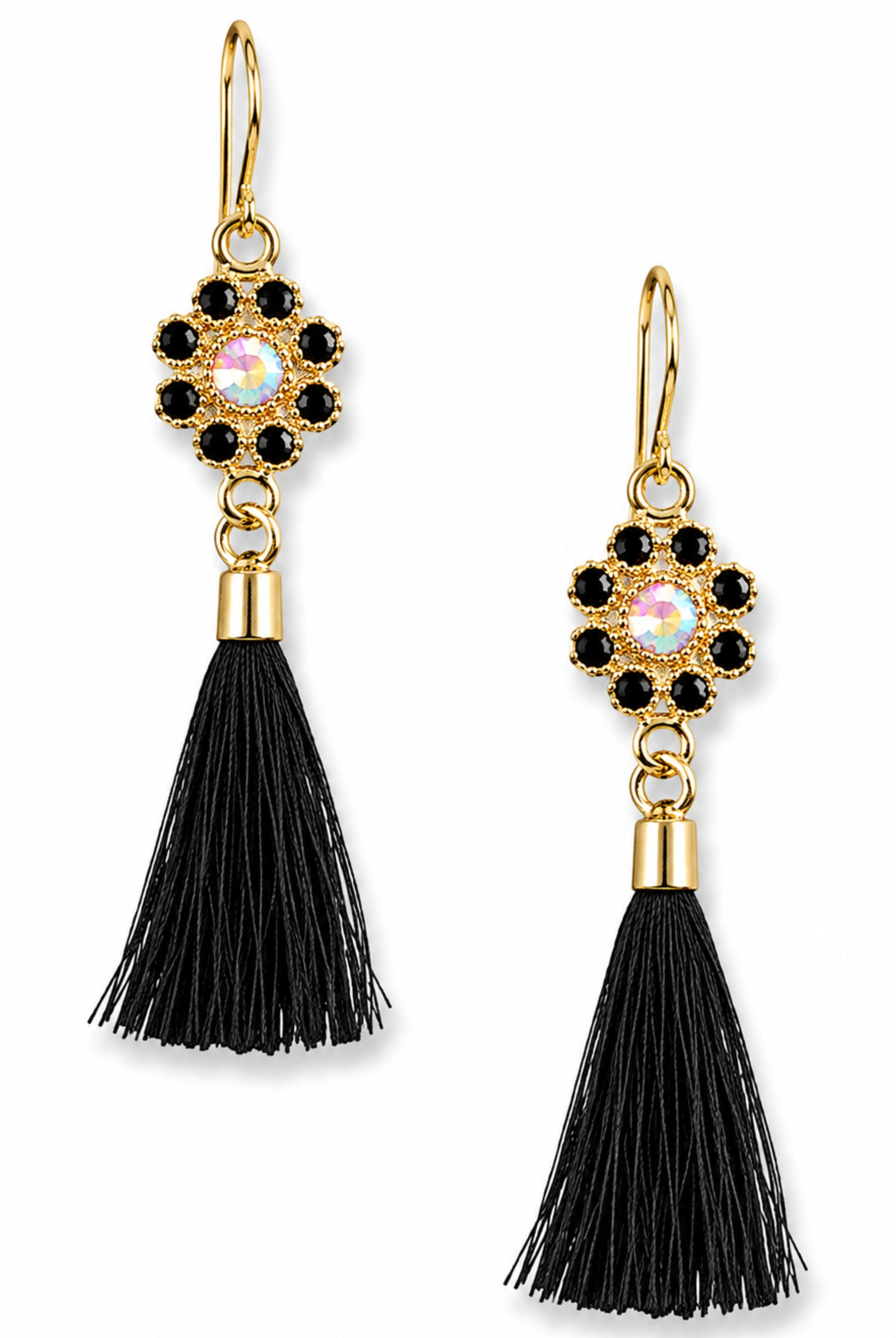 Black Blooming Tassel Earrings-earrings-privityboutique-Privity Boutique, Women’s Fashion Boutique in Mesa, Arizona