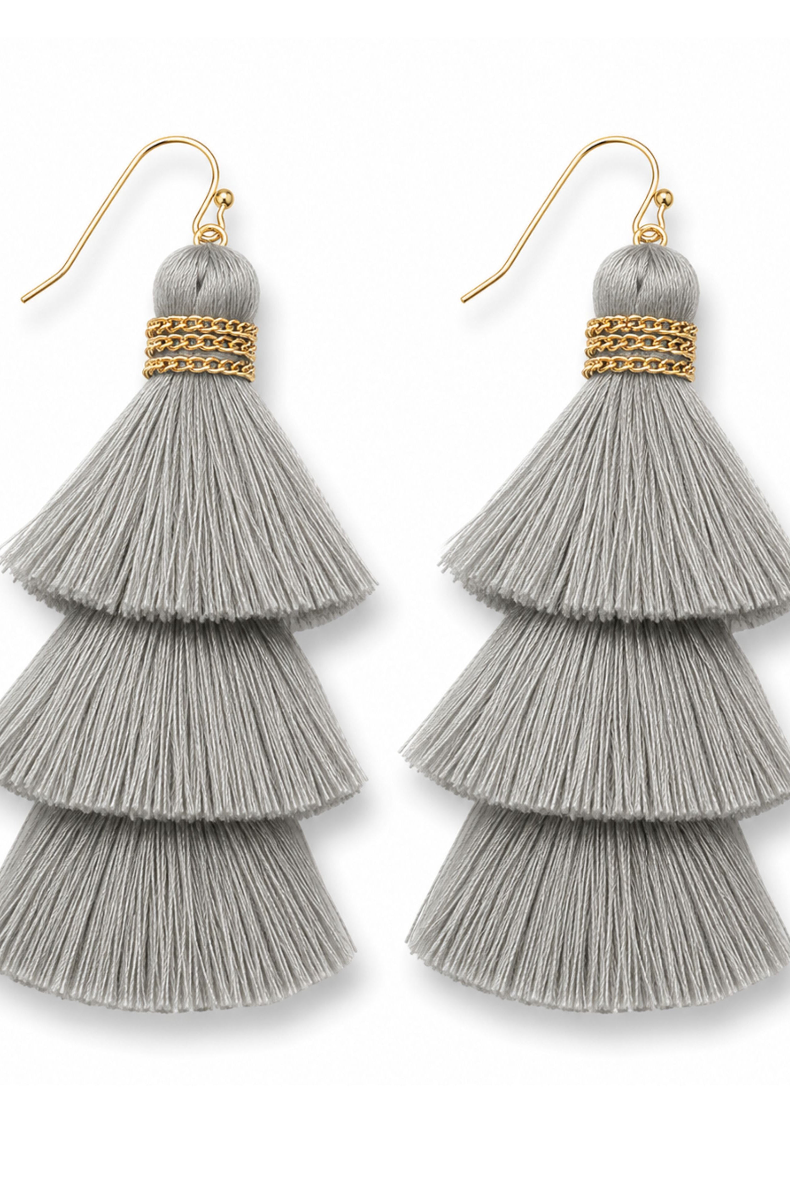 Party of Three Tassel Earrings - Grey-earrings-privityboutique.com-Privity Boutique, Women’s Fashion Boutique in Mesa, Arizona