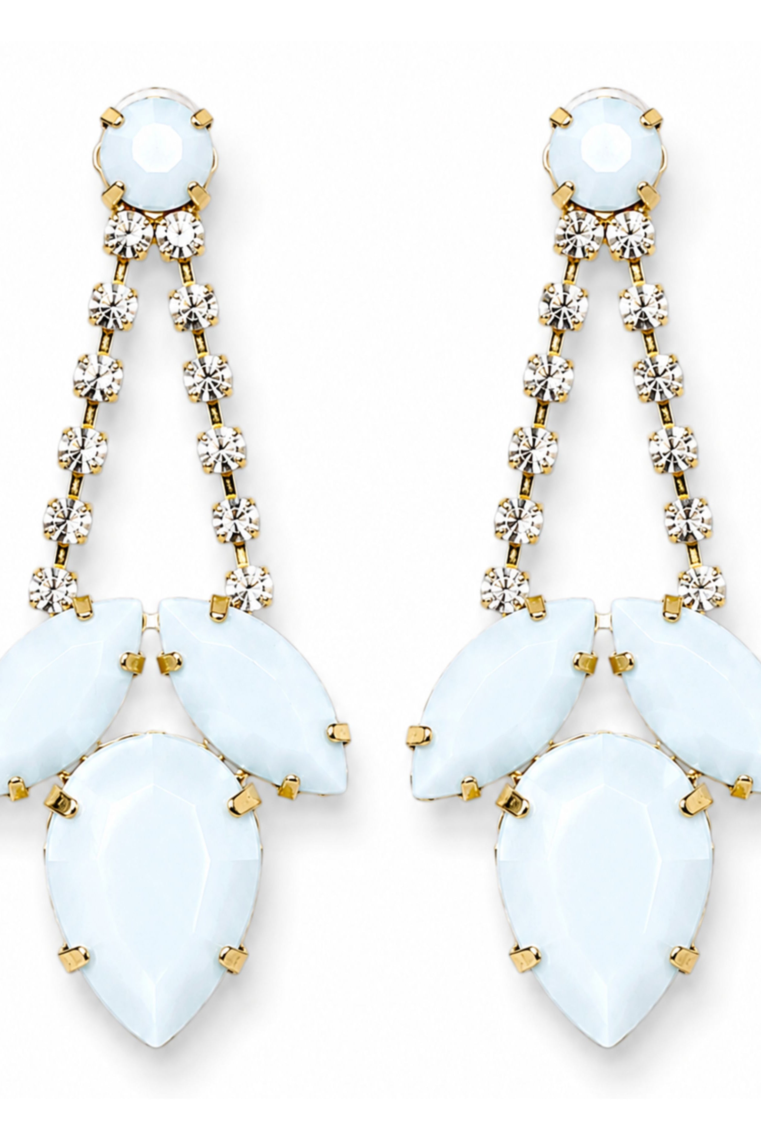 Tear Drop Baby Blue & Rhinestone Earrings-earrings-privityboutique-Privity Boutique, Women’s Fashion Boutique in Mesa, Arizona
