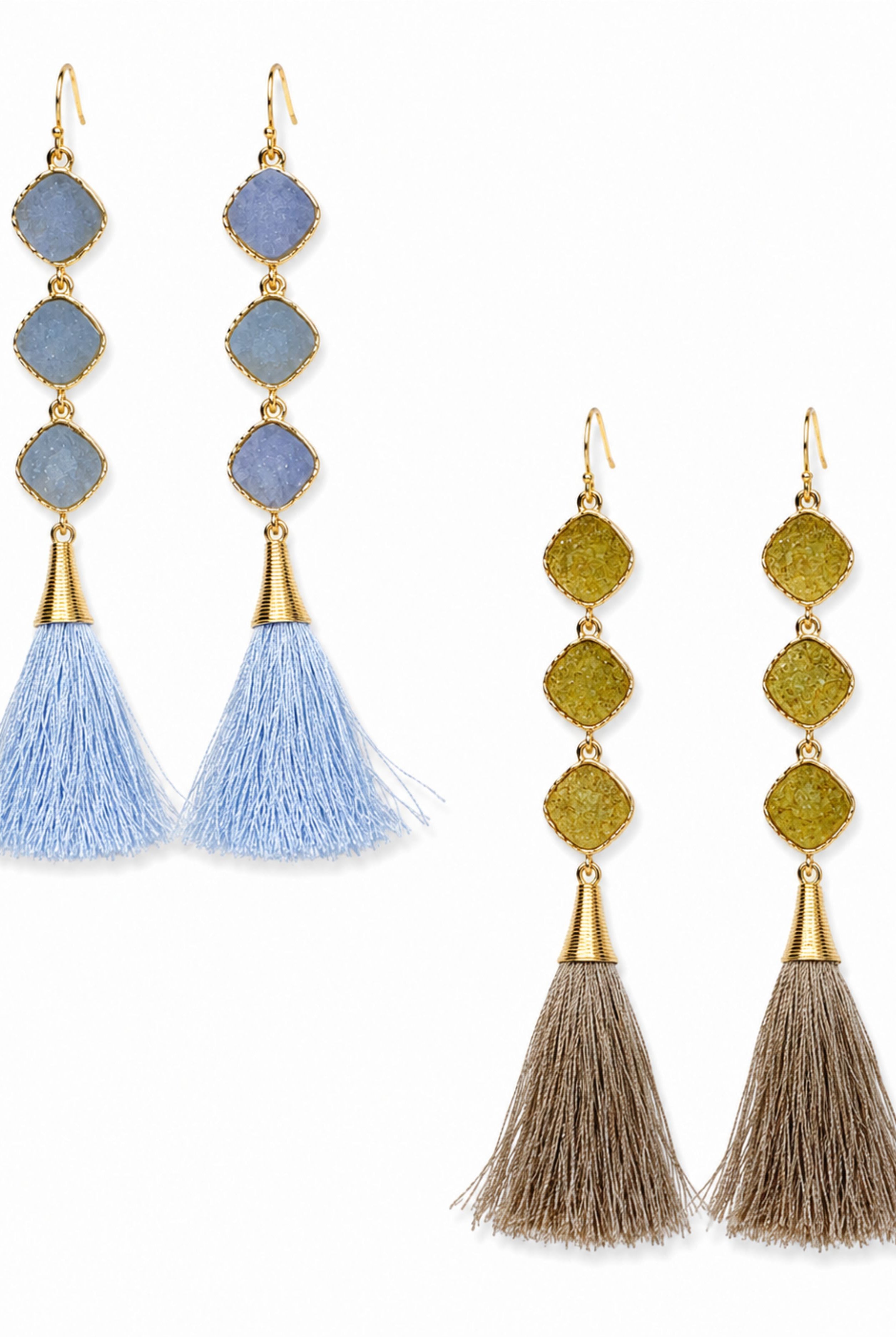 Drops Of Druzy Tassel Earrings-Earrings-privityboutique-Privity Boutique, Women’s Fashion Boutique in Mesa, Arizona