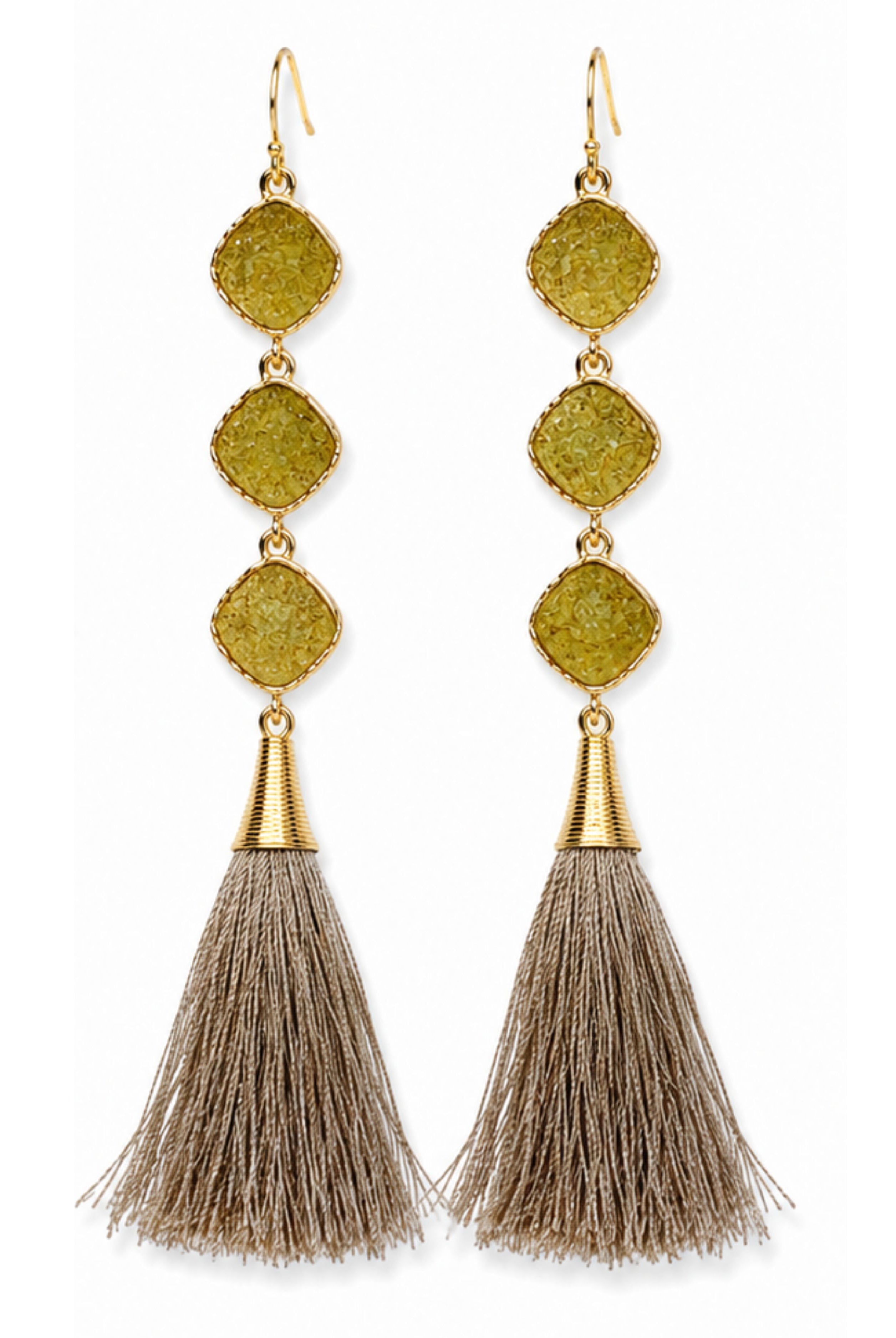 Drops Of Druzy Tassel Earrings-Earrings-privityboutique-Privity Boutique, Women’s Fashion Boutique in Mesa, Arizona