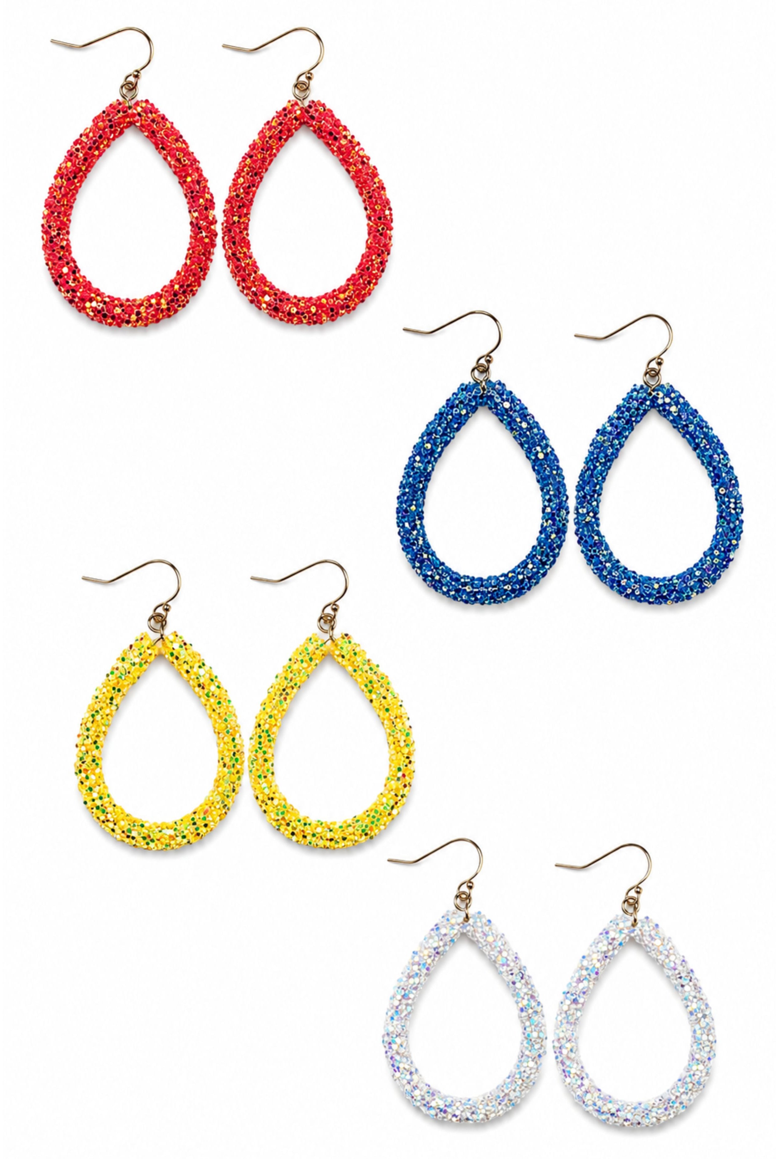 Glitter Fun Teardrop Earrings-Earrings-privityboutique-Privity Boutique, Women’s Fashion Boutique in Mesa, Arizona