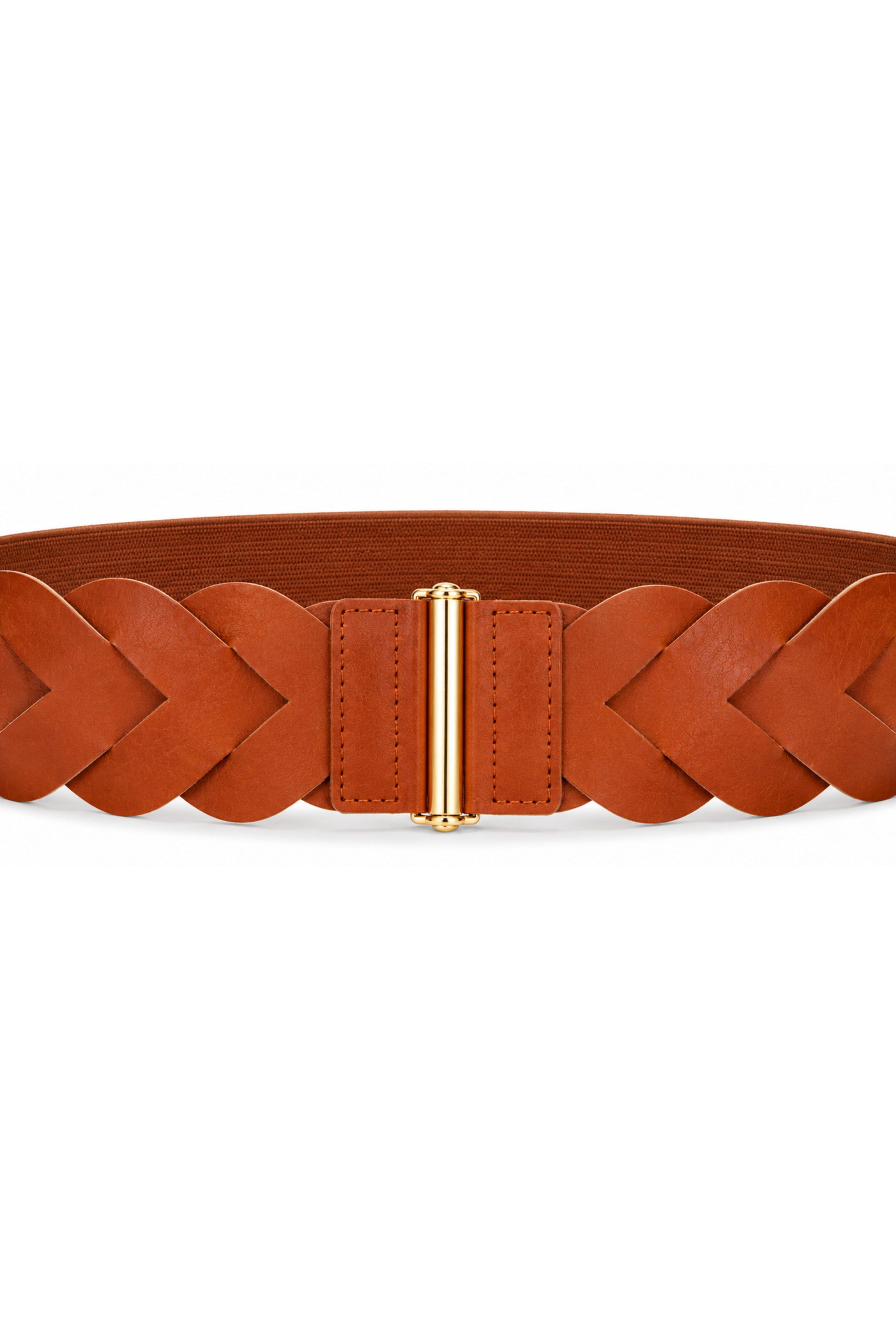 Campbell Brown moving stretch belt with gold tone buckle