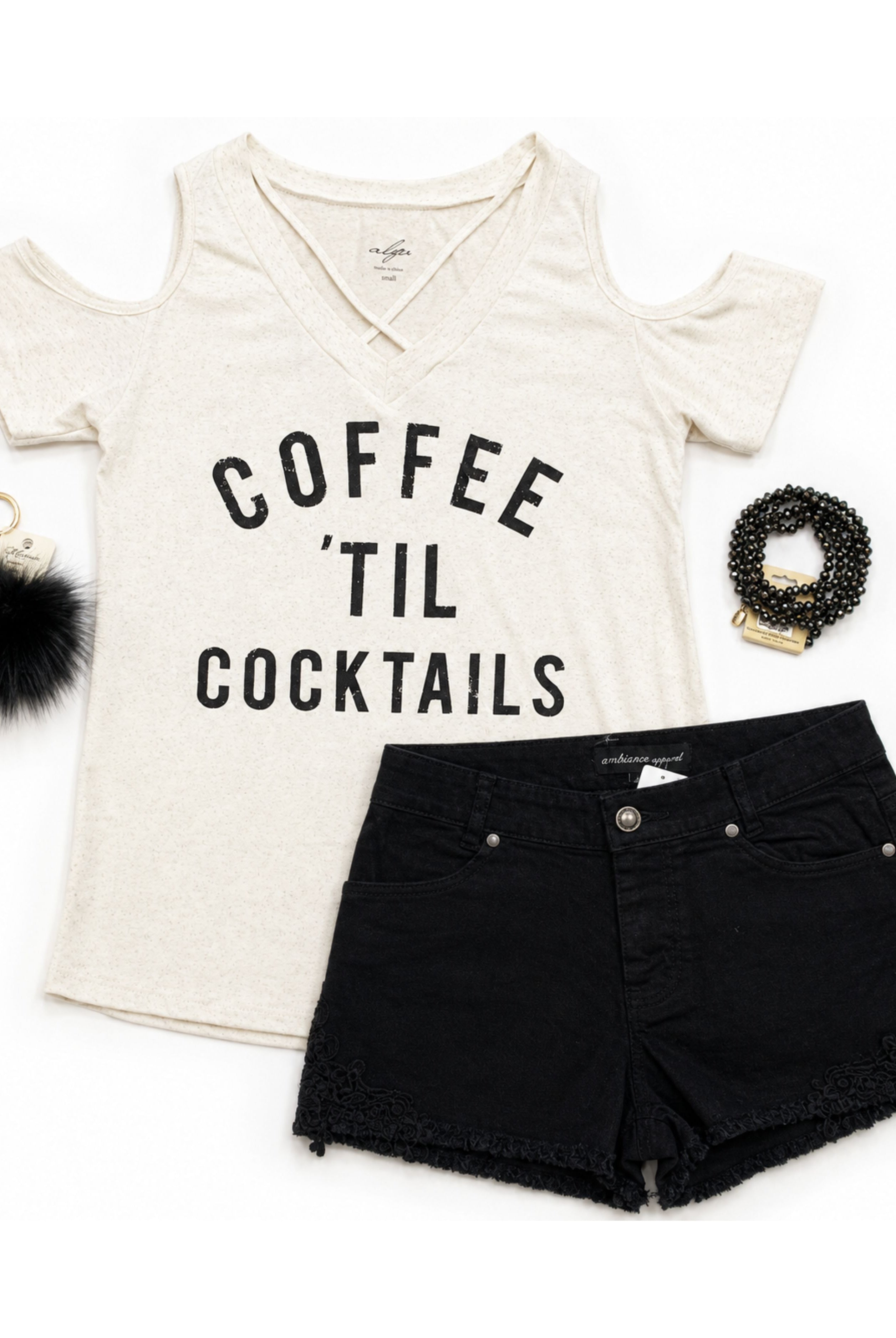 Coffee til' Cocktails Cold Shoulder Top-Top-privityboutique.com-Privity Boutique, Women’s Fashion Boutique in Mesa, Arizona