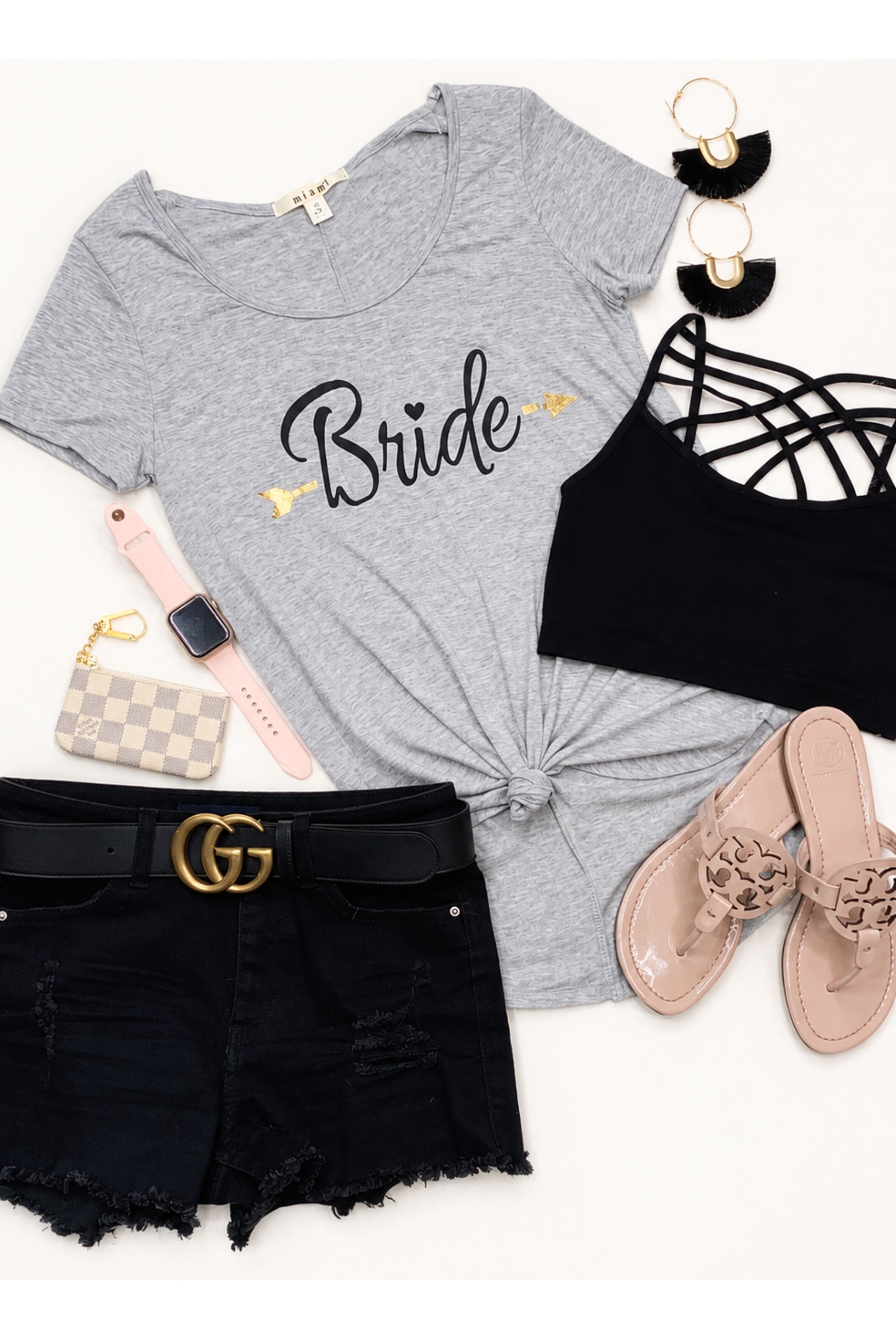Bride Short Sleeve Graphic Tee: Grey-Top-privityboutique.com-Privity Boutique, Women’s Fashion Boutique in Mesa, Arizona
