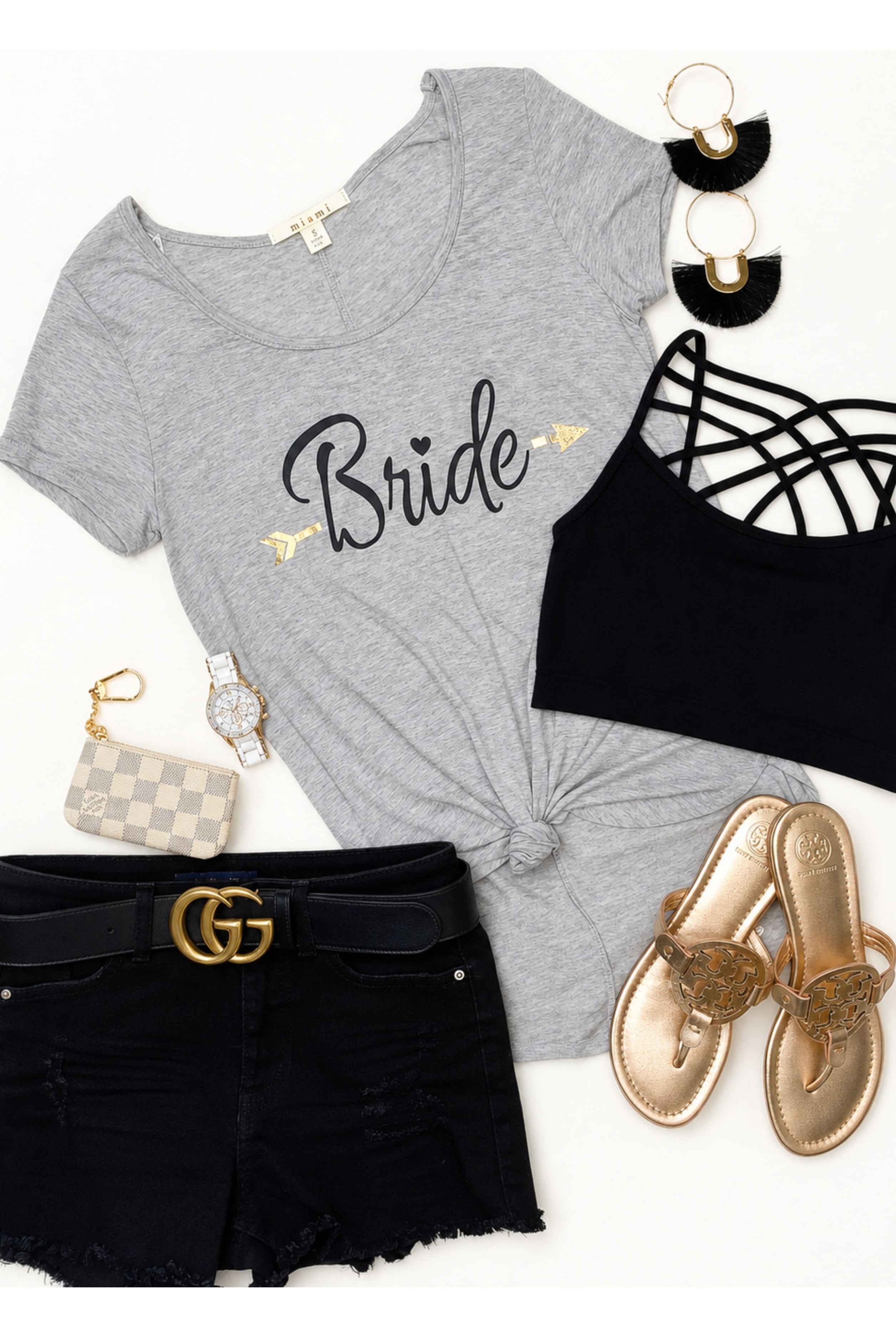 Bride Short Sleeve Graphic Tee: Grey-Top-privityboutique.com-Privity Boutique, Women’s Fashion Boutique in Mesa, Arizona
