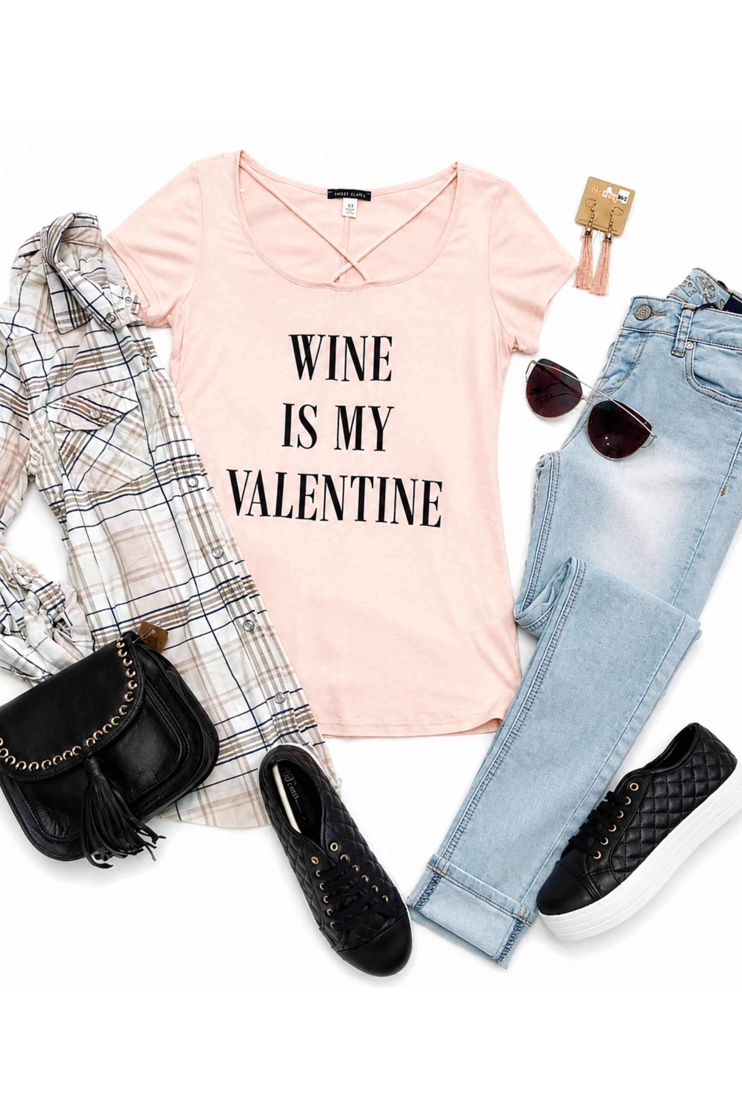 Wine Is My Valentine Top-Top-privityboutique.com-Privity Boutique, Women’s Fashion Boutique in Mesa, Arizona