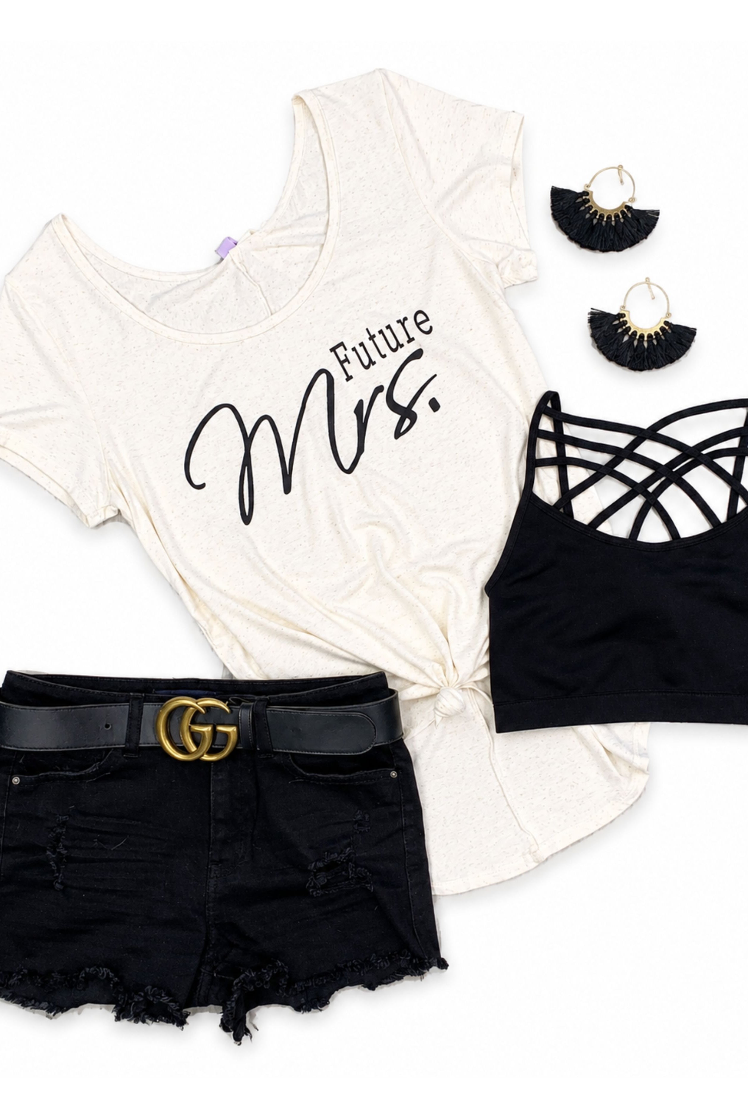 Future Mrs. Short Sleeve Graphic Tee: Oatmeal-Top-privityboutique.com-Privity Boutique, Women’s Fashion Boutique in Mesa, Arizona