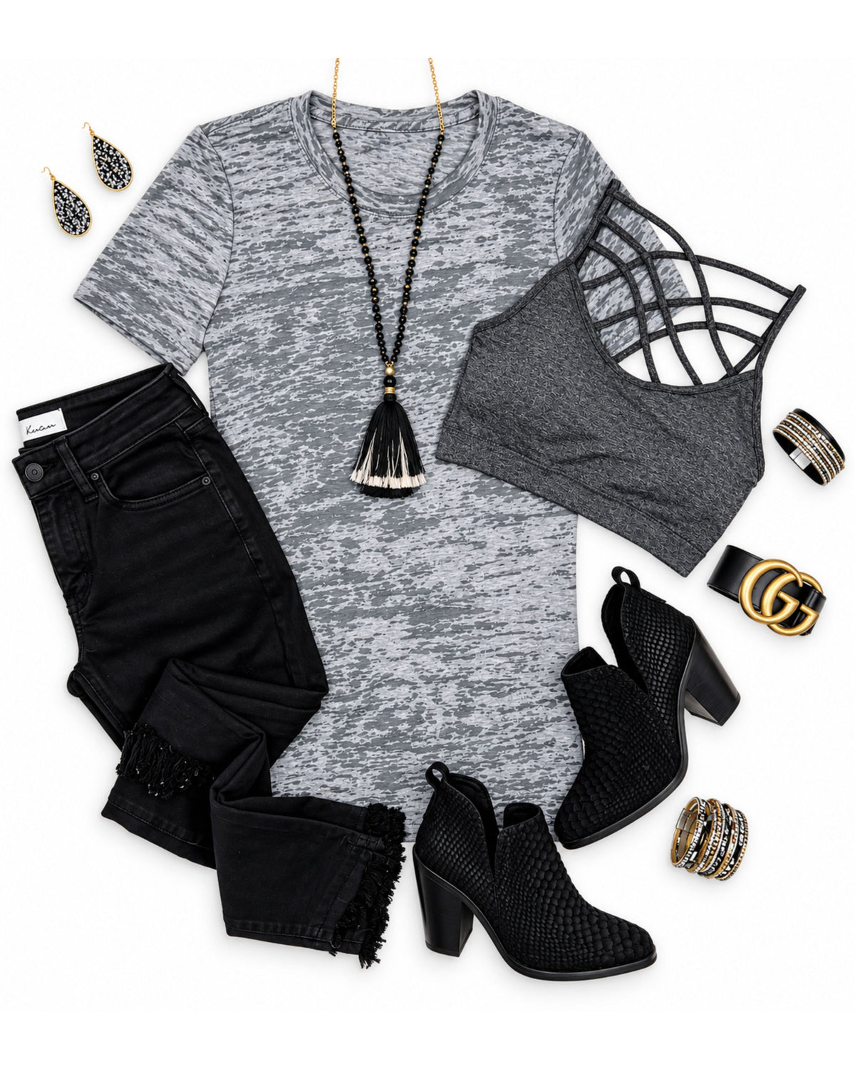 BASIC BURNOUT TEE - GREY-Top-privityboutique.com-Privity Boutique, Women’s Fashion Boutique in Mesa, Arizona