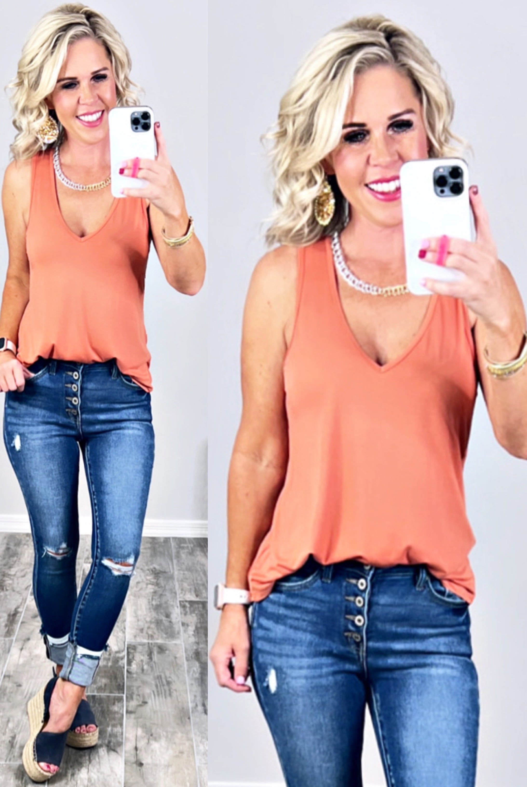 Copper V Neck Top-Top-privityboutique-Privity Boutique, Women’s Fashion Boutique in Mesa, Arizona