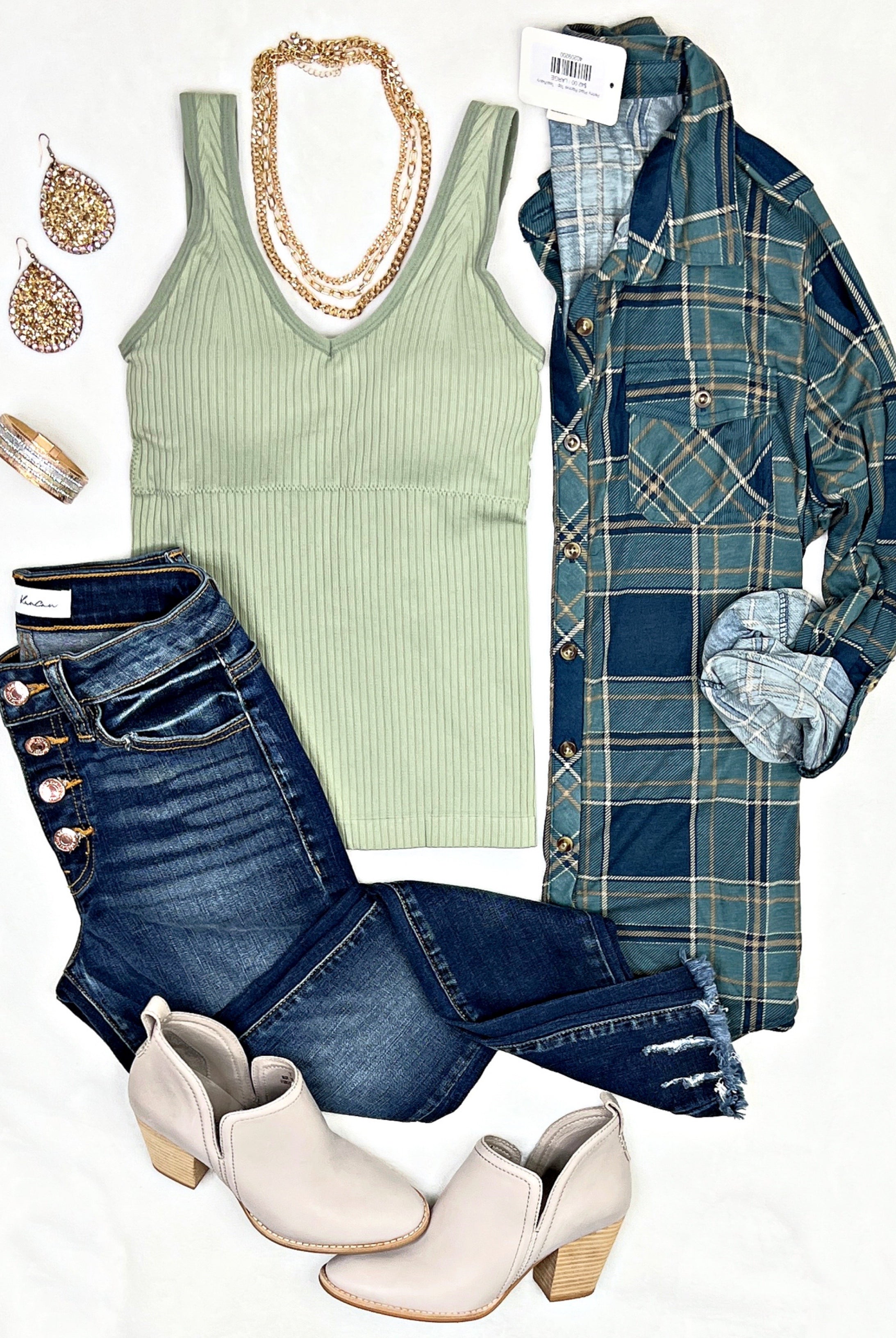 Casual & Comfy Tank - Sage-racerback tank top-privityboutique-Privity Boutique, Women’s Fashion Boutique in Mesa, Arizona