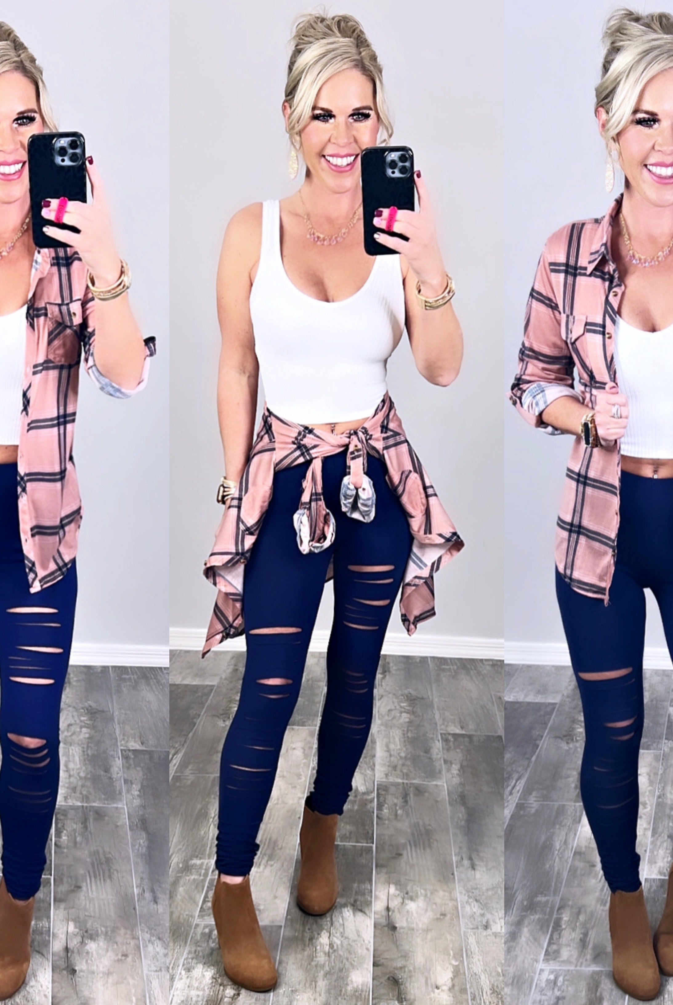 Tear It Up Leggings - Navy-Leggings-privityboutique-Privity Boutique, Women’s Fashion Boutique in Mesa, Arizona