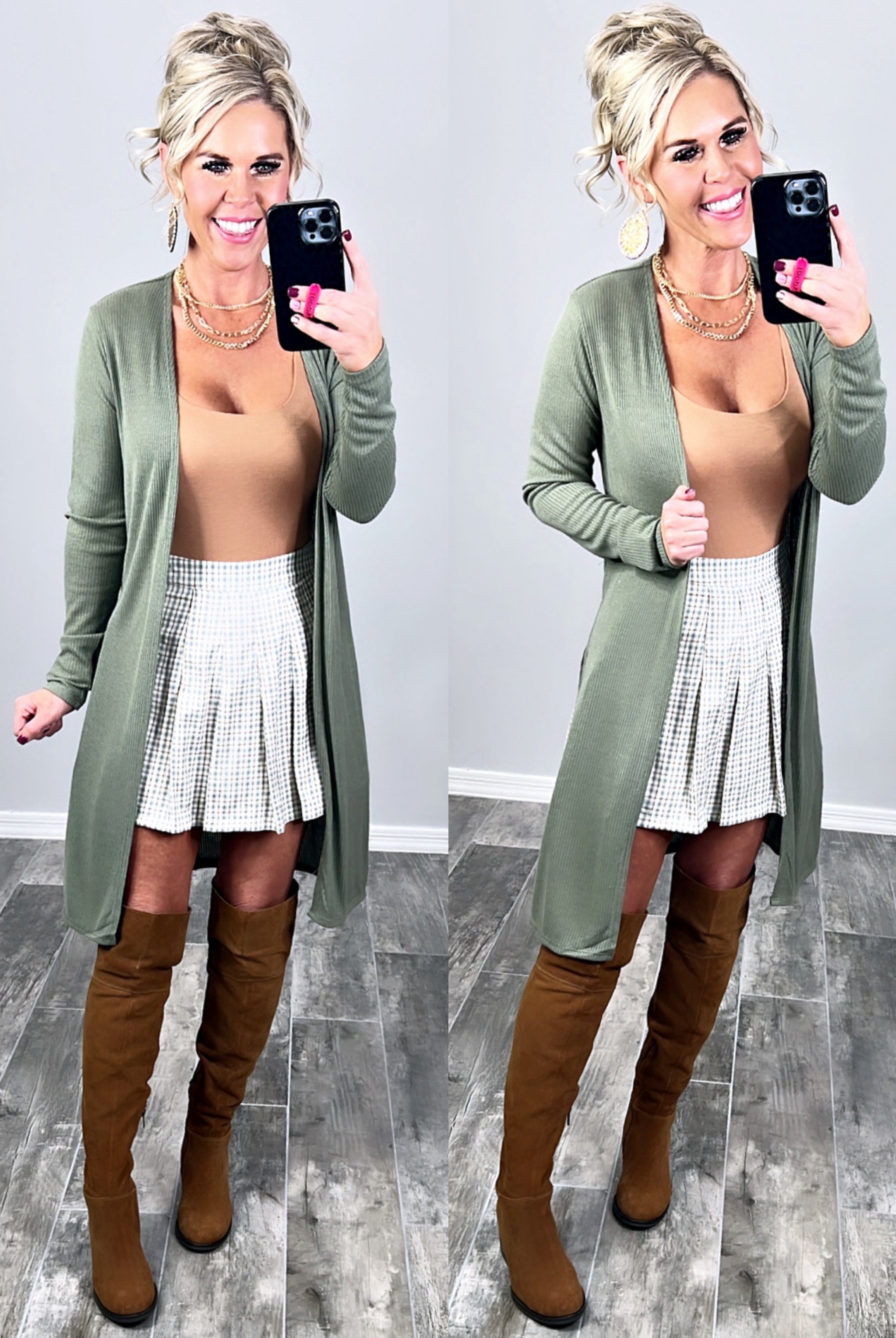 Keep Your Secrets Cardigan - Olive-Top-privityboutique.com-Privity Boutique, Women’s Fashion Boutique in Mesa, Arizona
